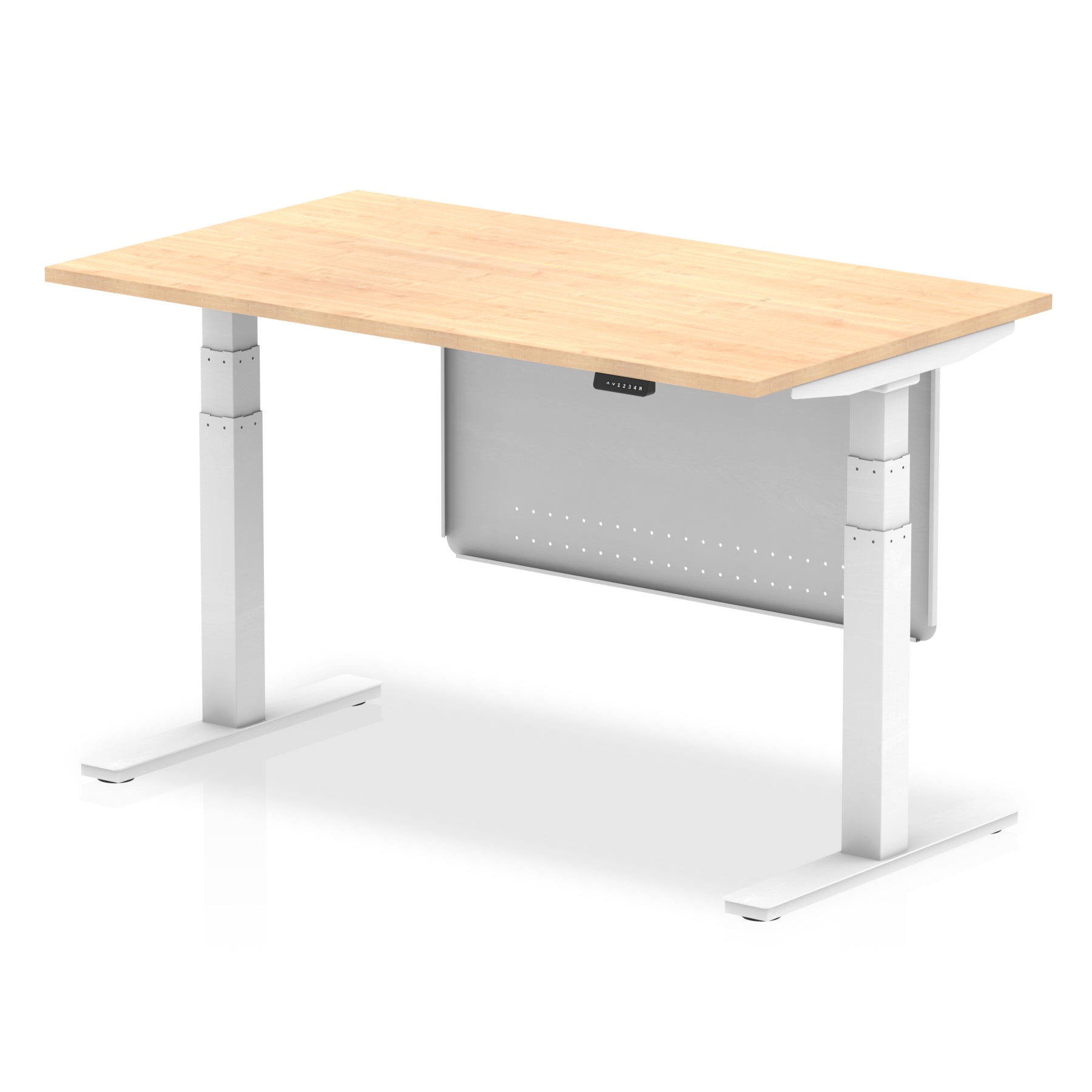 Air Height Adjustable Desk with Steel Modesty Panel, 1200–1800mm Wide, Multiple Desk & Frame Colours, MFC, Self-Assembly, 10yr Warranty – Office Standing Desk
