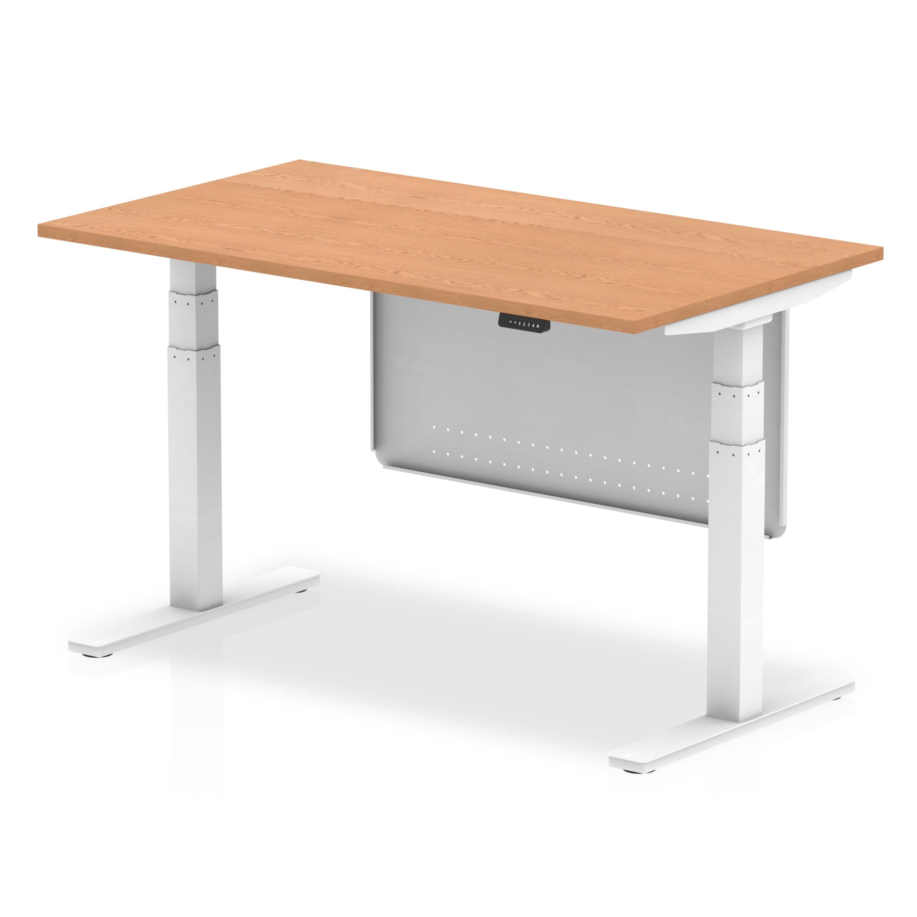 Air Height Adjustable Desk with Steel Modesty Panel, 1200–1800mm Wide, Multiple Desk & Frame Colours, MFC, Self-Assembly, 10yr Warranty – Office Standing Desk