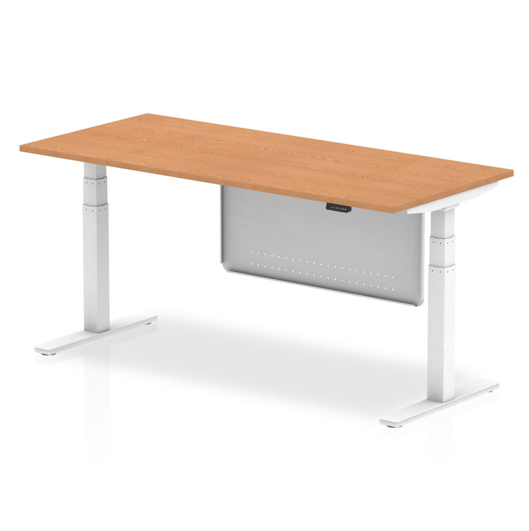 Air Height Adjustable Desk with Steel Modesty Panel, 1200–1800mm Wide, Multiple Desk & Frame Colours, MFC, Self-Assembly, 10yr Warranty – Office Standing Desk