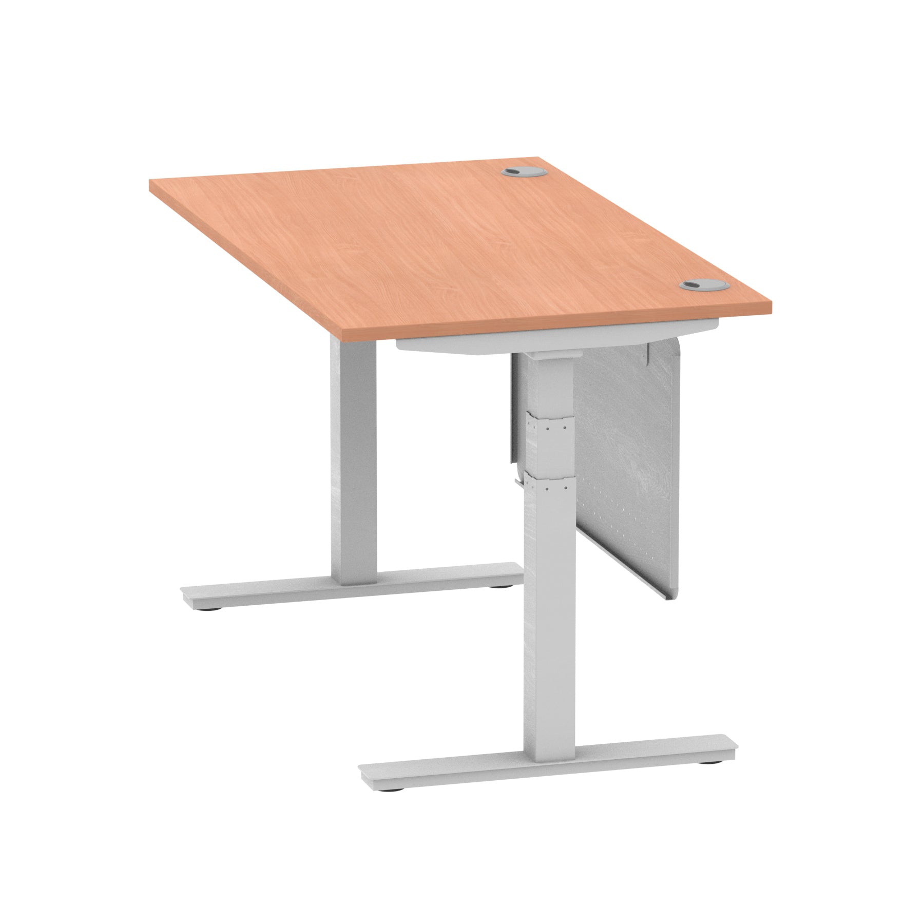 Air Height Adjustable Desk with Cable Ports & Steel Modesty Panel, 1200–1800mm, Multiple Top & Frame Colours, Durable MFC, Self Assembly, 10yr Warranty