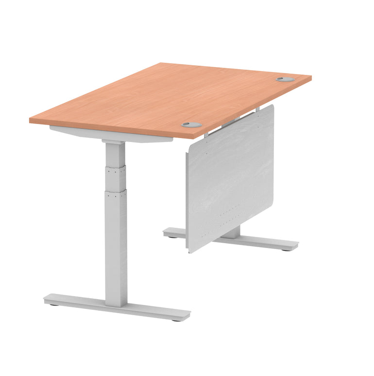 Air Height Adjustable Desk with Cable Ports & Steel Modesty Panel, 1200–1800mm, Multiple Top & Frame Colours, Durable MFC, Self Assembly, 10yr Warranty