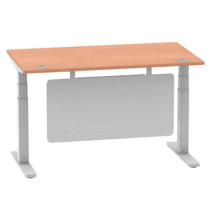 Air Height Adjustable Desk with Cable Ports & Steel Modesty Panel, 1200–1800mm, Multiple Top & Frame Colours, Durable MFC, Self Assembly, 10yr Warranty