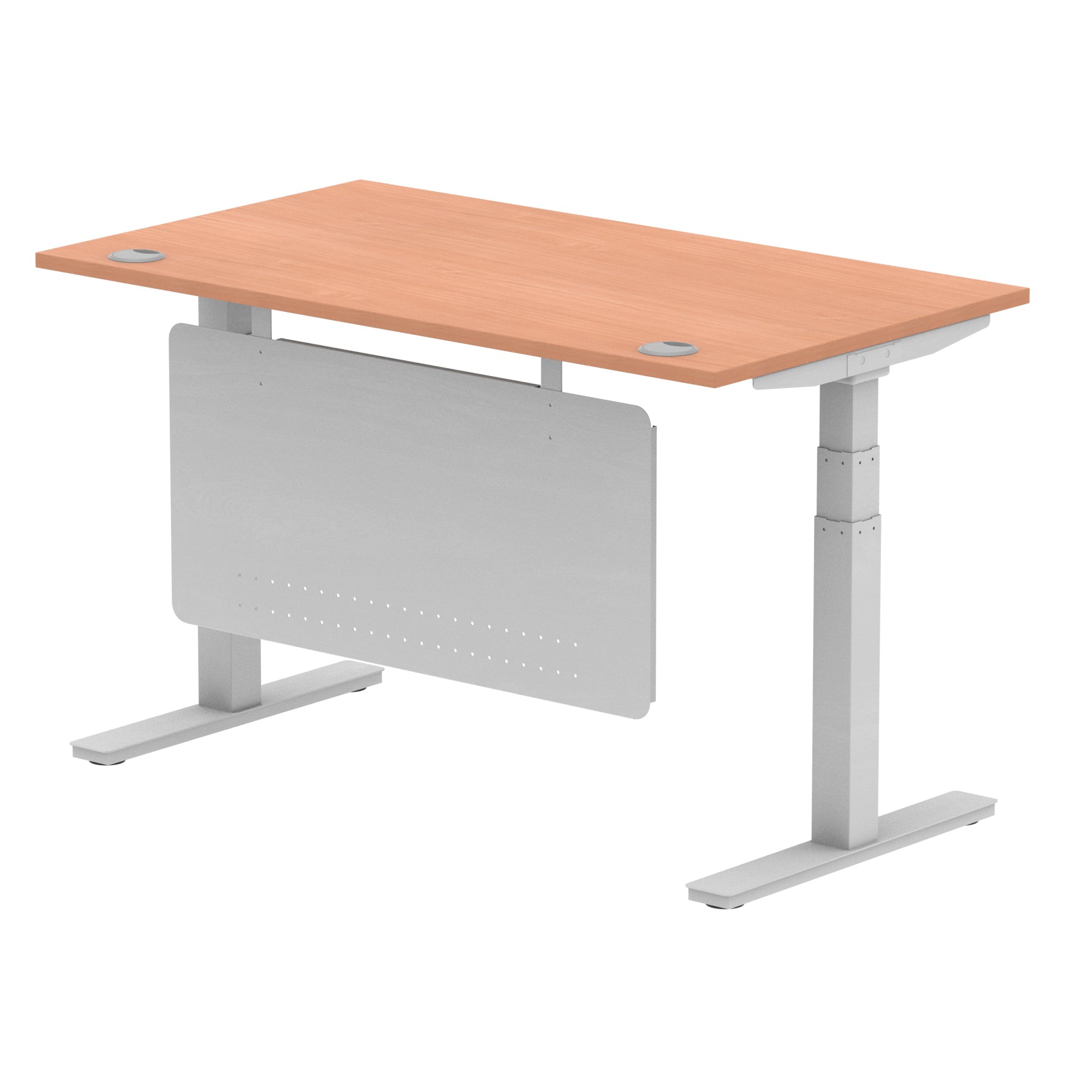 Air Height Adjustable Desk with Cable Ports & Steel Modesty Panel, 1200–1800mm, Multiple Top & Frame Colours, Durable MFC, Self Assembly, 10yr Warranty