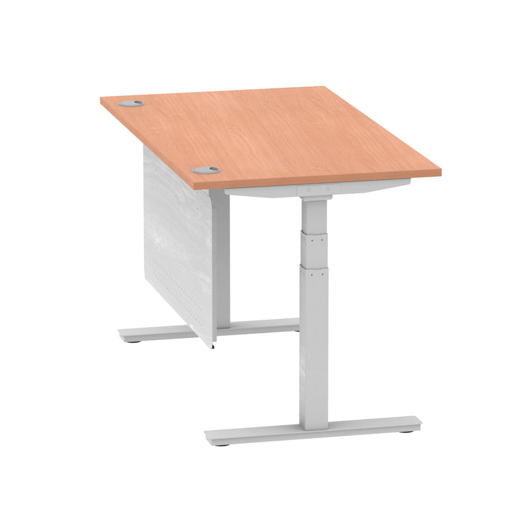 Air Height Adjustable Desk with Cable Ports & Steel Modesty Panel, 1200–1800mm, Multiple Top & Frame Colours, Durable MFC, Self Assembly, 10yr Warranty