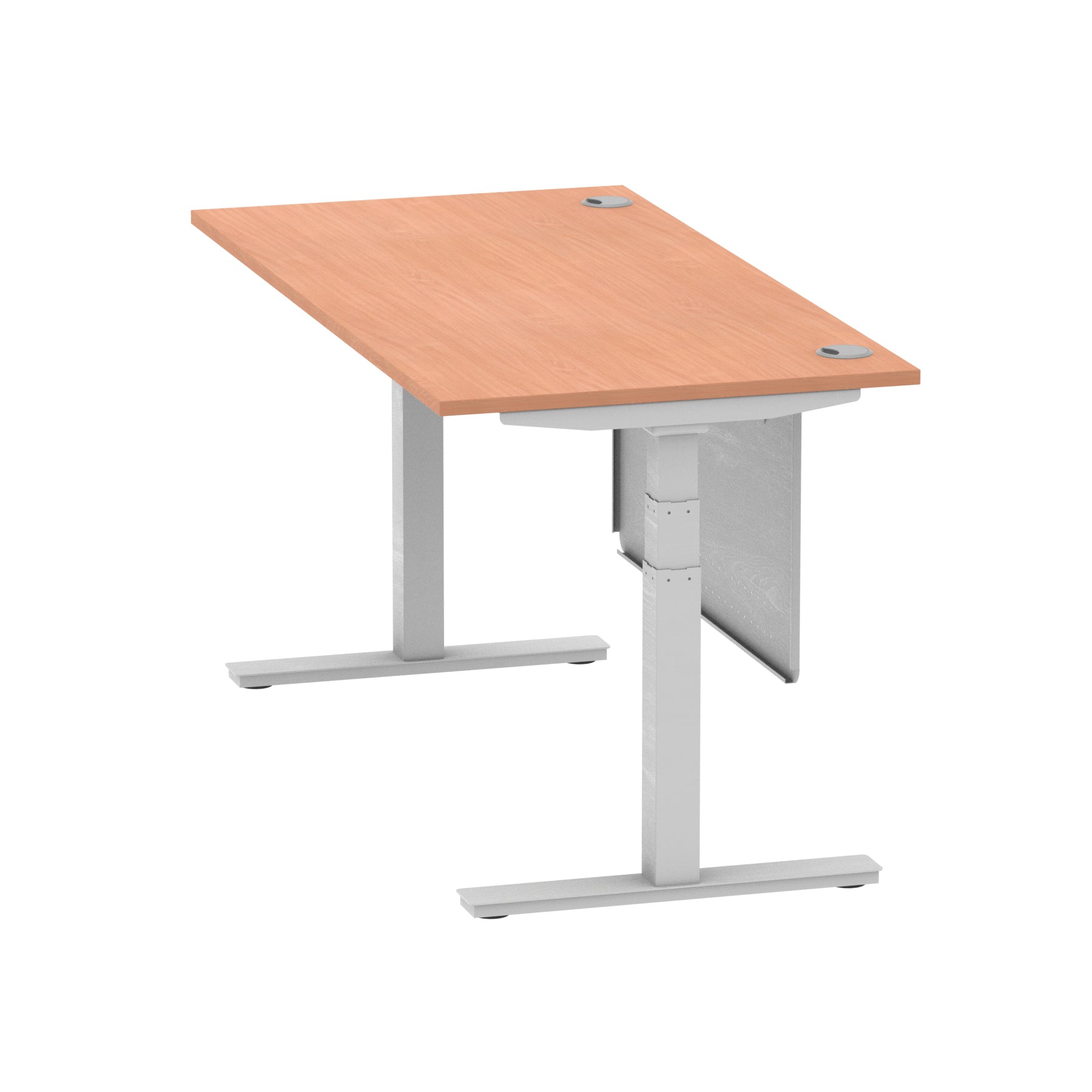 Air Height Adjustable Desk with Cable Ports & Steel Modesty Panel, 1200–1800mm, Multiple Top & Frame Colours, Durable MFC, Self Assembly, 10yr Warranty
