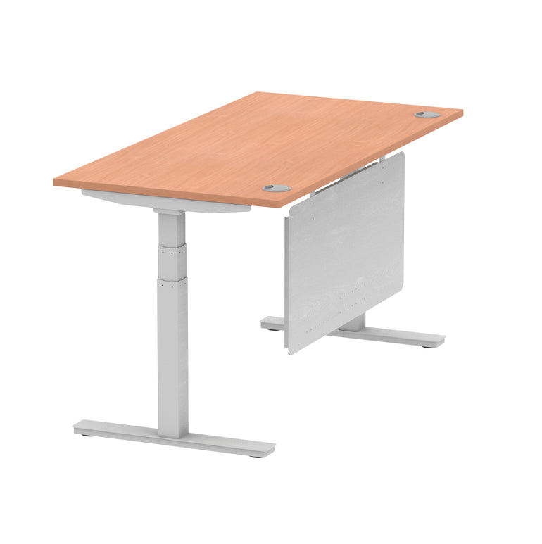 Air Height Adjustable Desk with Cable Ports & Steel Modesty Panel, 1200–1800mm, Multiple Top & Frame Colours, Durable MFC, Self Assembly, 10yr Warranty