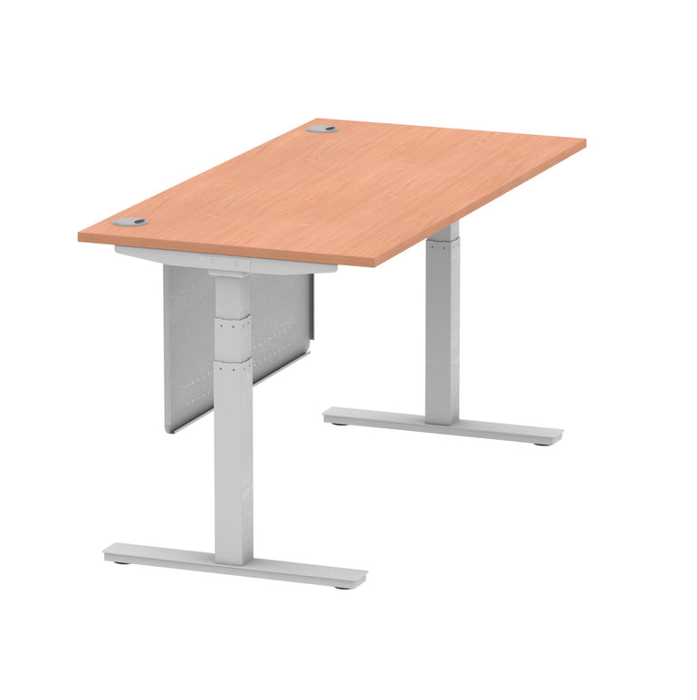 Air Height Adjustable Desk with Cable Ports & Steel Modesty Panel, 1200–1800mm, Multiple Top & Frame Colours, Durable MFC, Self Assembly, 10yr Warranty