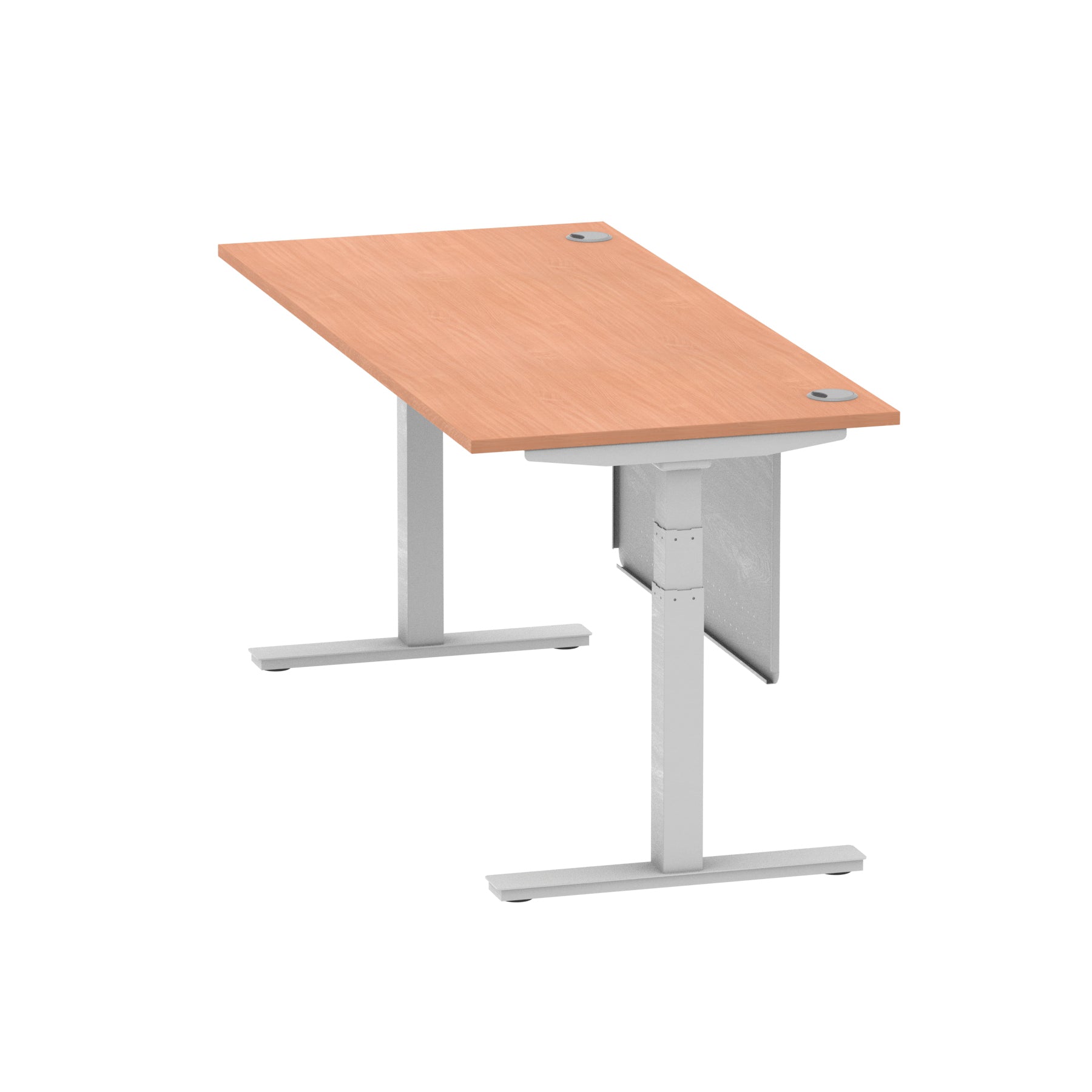 Air Height Adjustable Desk with Cable Ports & Steel Modesty Panel, 1200–1800mm, Multiple Top & Frame Colours, Durable MFC, Self Assembly, 10yr Warranty