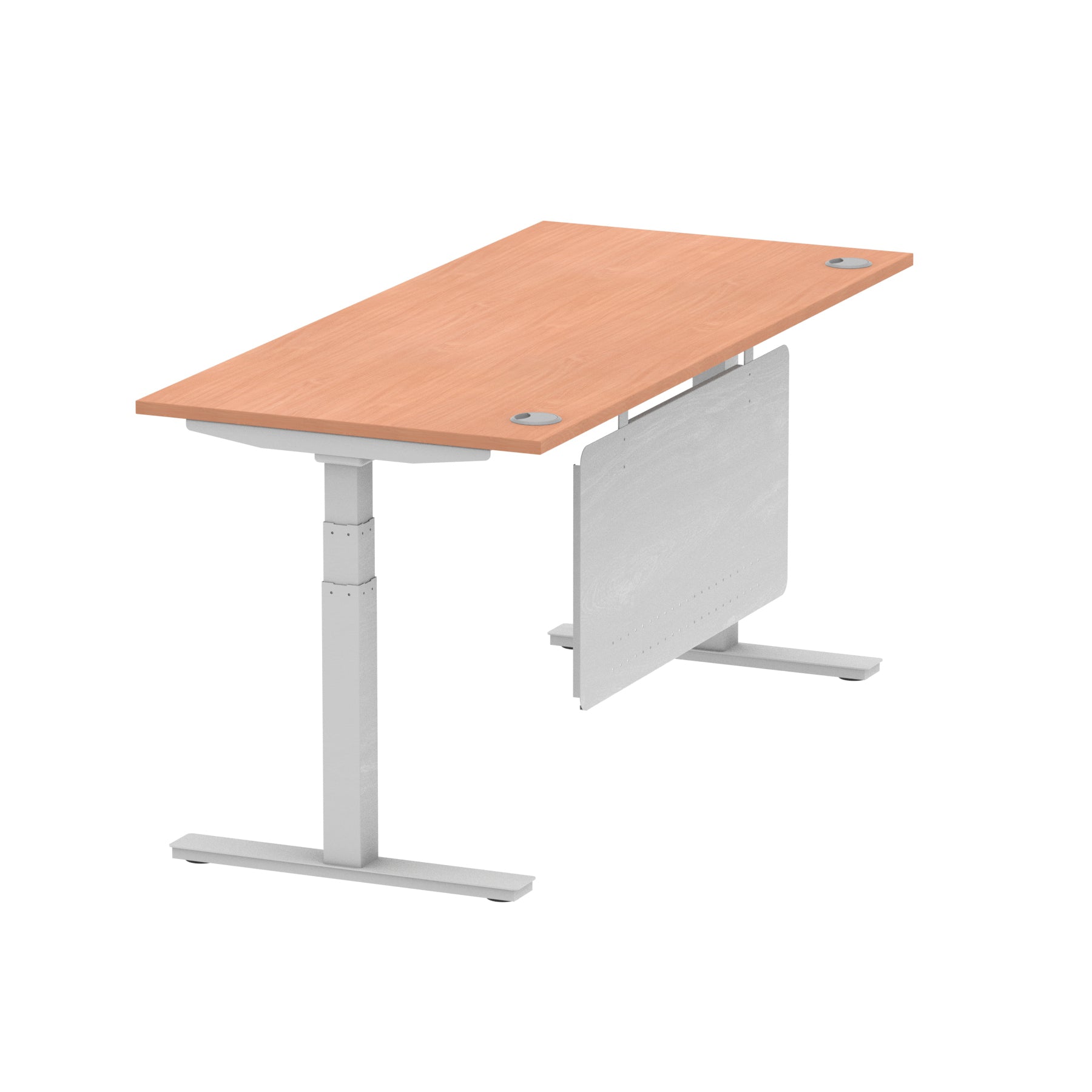 Air Height Adjustable Desk with Cable Ports & Steel Modesty Panel, 1200–1800mm, Multiple Top & Frame Colours, Durable MFC, Self Assembly, 10yr Warranty