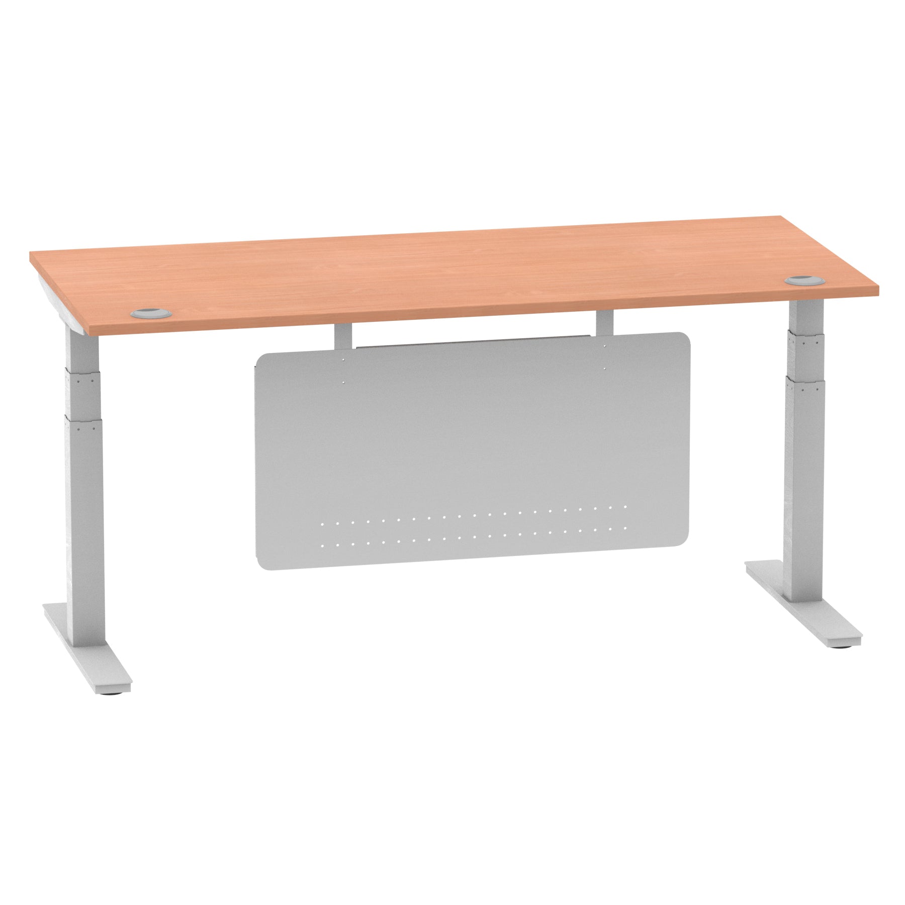 Air Height Adjustable Desk with Cable Ports & Steel Modesty Panel, 1200–1800mm, Multiple Top & Frame Colours, Durable MFC, Self Assembly, 10yr Warranty