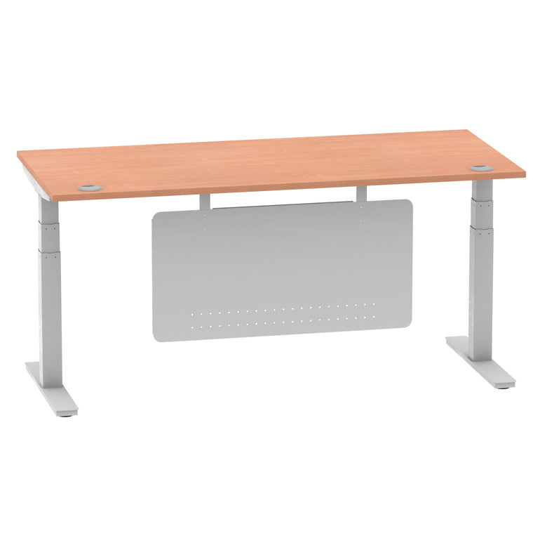 Air Height Adjustable Desk with Cable Ports & Steel Modesty Panel, 1200–1800mm, Multiple Top & Frame Colours, Durable MFC, Self Assembly, 10yr Warranty