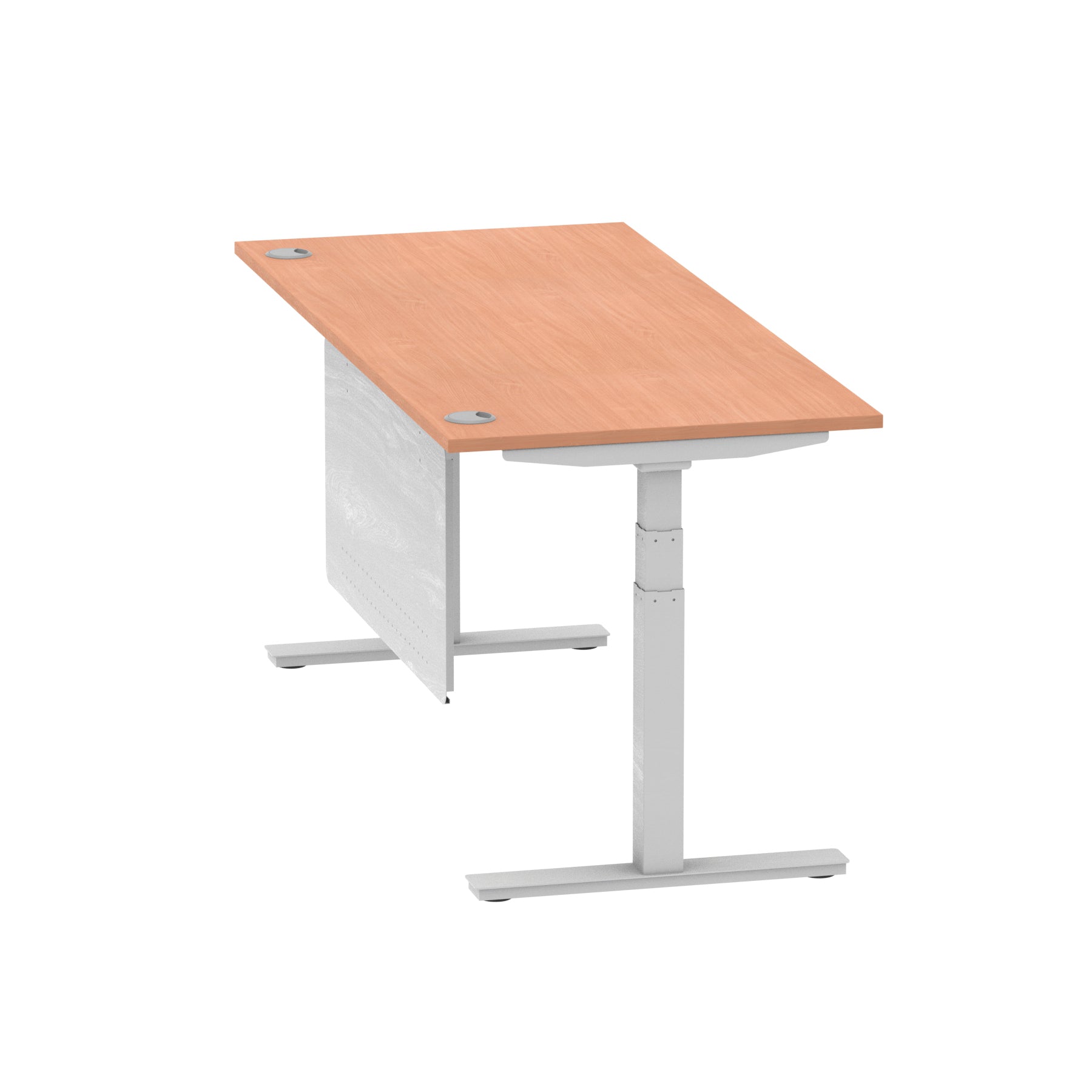Air Height Adjustable Desk with Cable Ports & Steel Modesty Panel, 1200–1800mm, Multiple Top & Frame Colours, Durable MFC, Self Assembly, 10yr Warranty