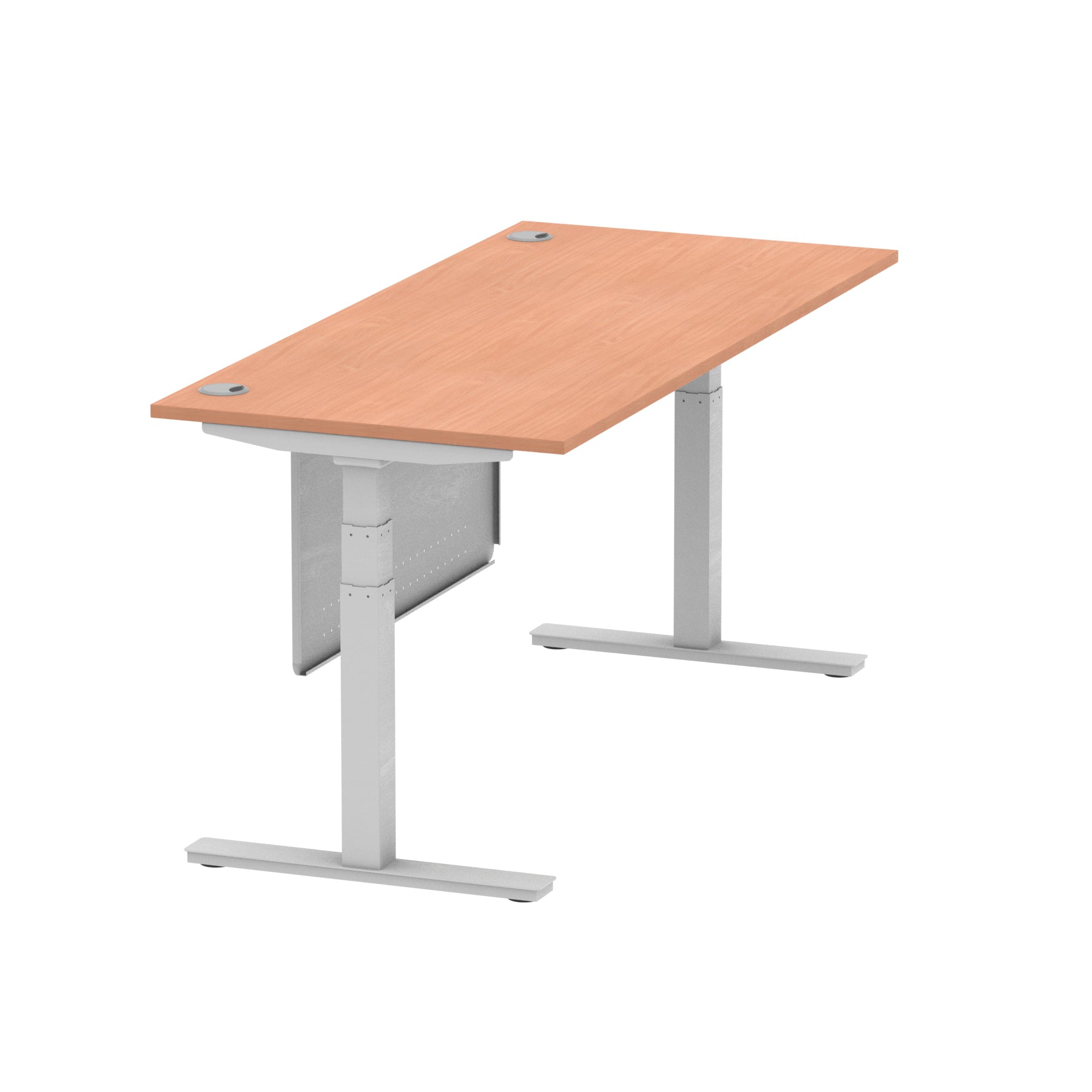 Air Height Adjustable Desk with Cable Ports & Steel Modesty Panel, 1200–1800mm, Multiple Top & Frame Colours, Durable MFC, Self Assembly, 10yr Warranty