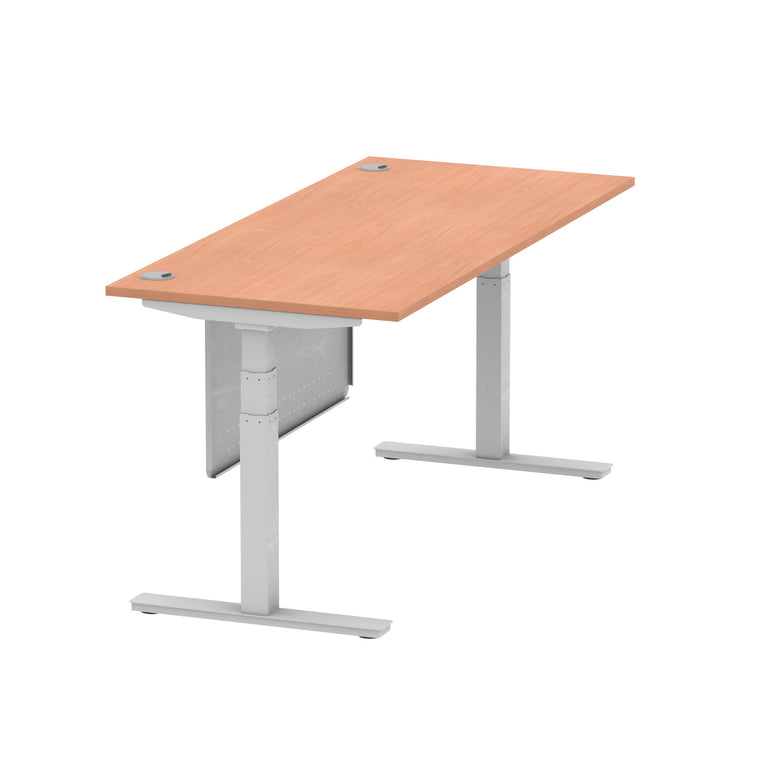 Air Height Adjustable Desk with Cable Ports & Steel Modesty Panel, 1200–1800mm, Multiple Top & Frame Colours, Durable MFC, Self Assembly, 10yr Warranty