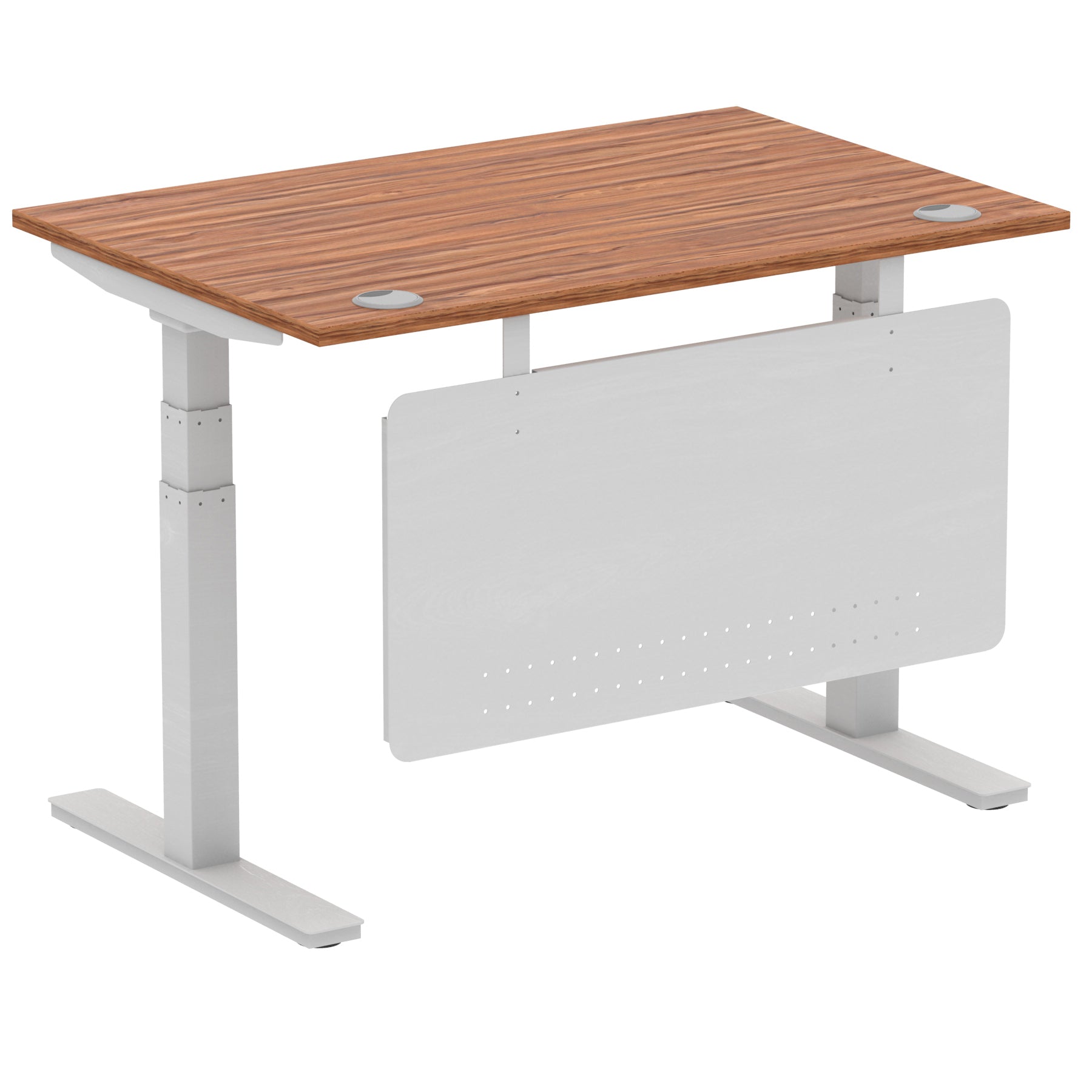 Air Height Adjustable Desk with Cable Ports & Steel Modesty Panel, 1200–1800mm, Multiple Top & Frame Colours, Durable MFC, Self Assembly, 10yr Warranty
