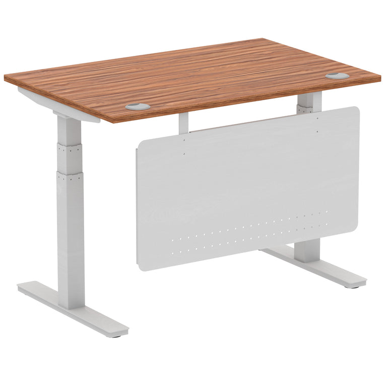Air Height Adjustable Desk with Cable Ports & Steel Modesty Panel, 1200–1800mm, Multiple Top & Frame Colours, Durable MFC, Self Assembly, 10yr Warranty