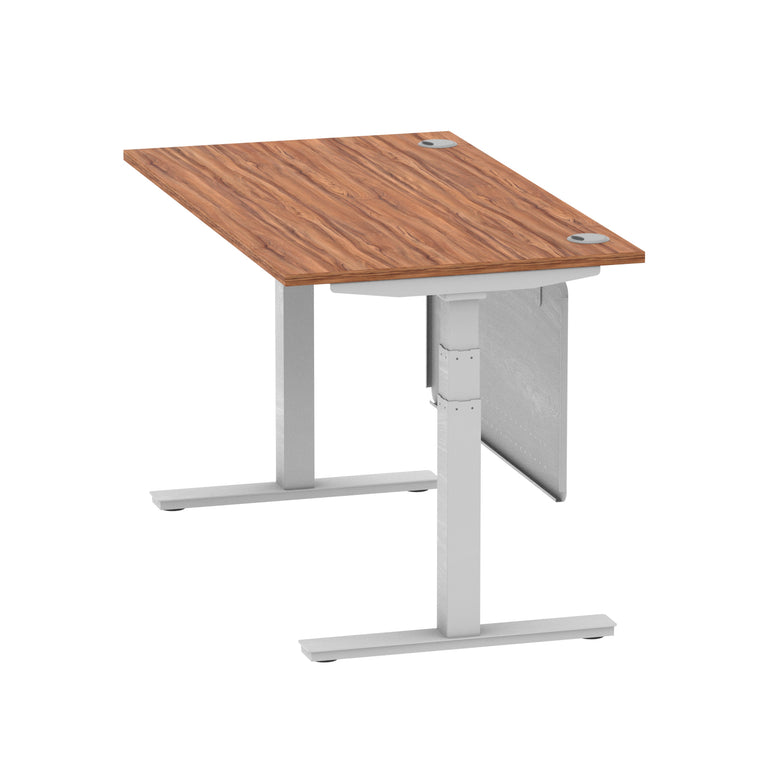 Air Height Adjustable Desk with Cable Ports & Steel Modesty Panel, 1200–1800mm, Multiple Top & Frame Colours, Durable MFC, Self Assembly, 10yr Warranty