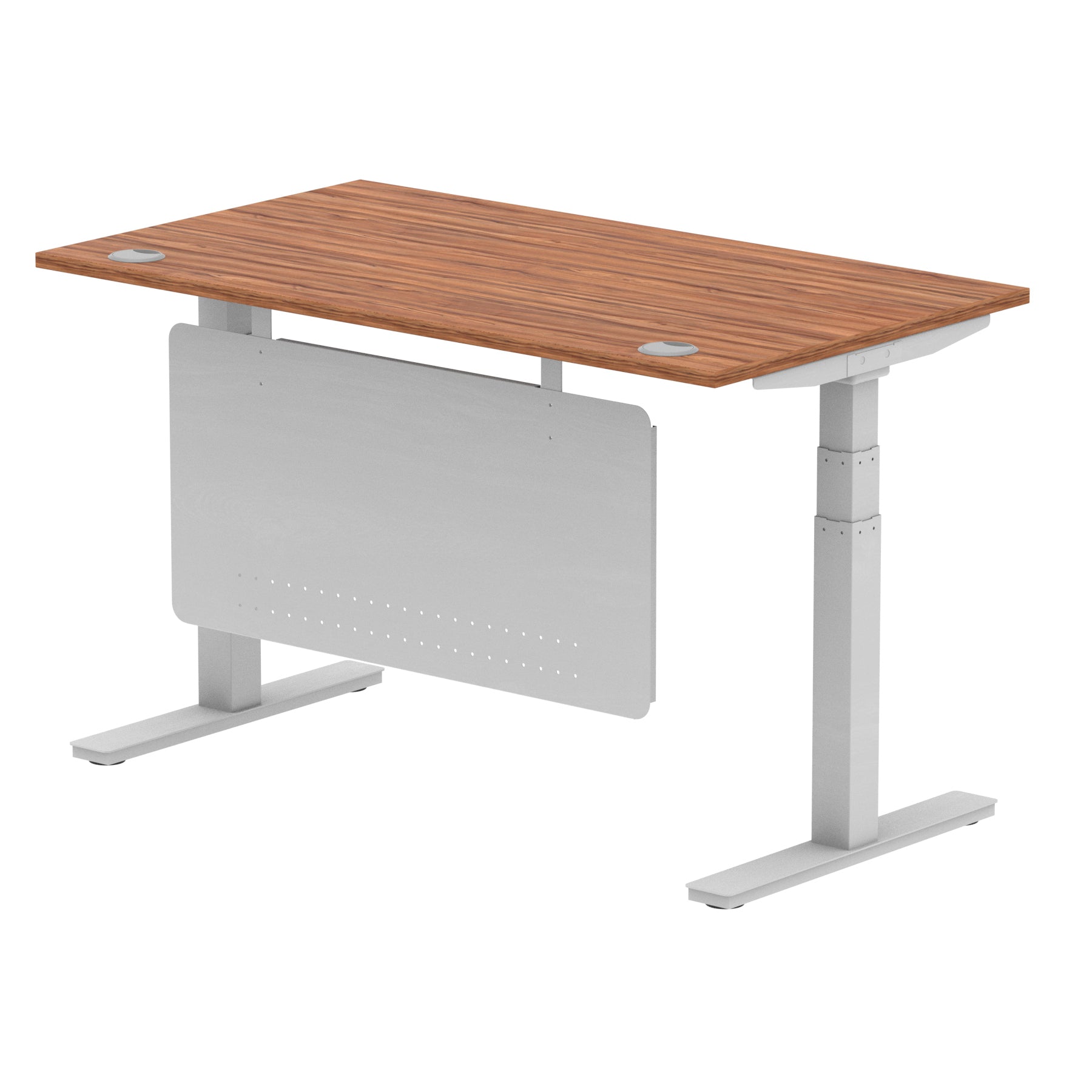Air Height Adjustable Desk with Cable Ports & Steel Modesty Panel, 1200–1800mm, Multiple Top & Frame Colours, Durable MFC, Self Assembly, 10yr Warranty