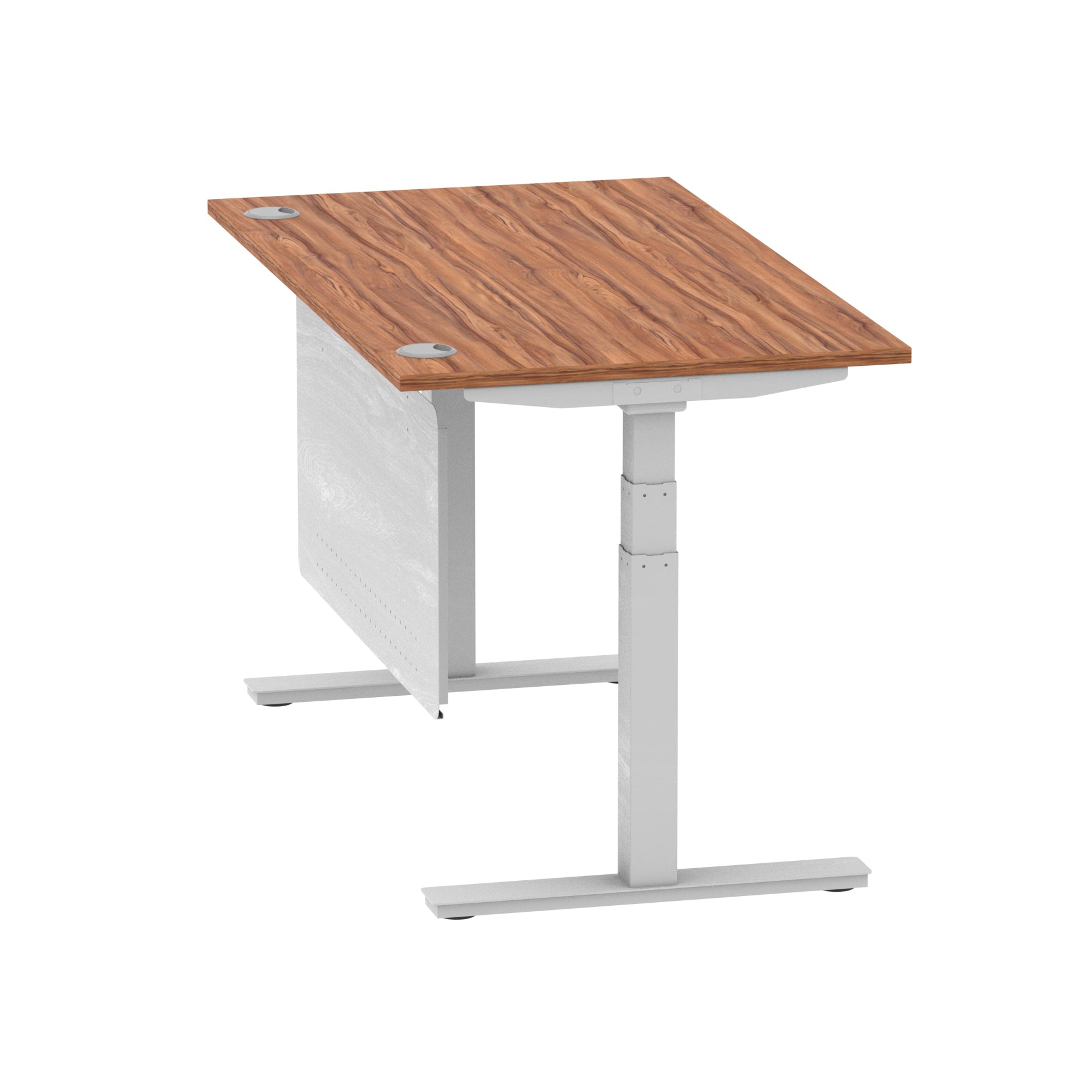Air Height Adjustable Desk with Cable Ports & Steel Modesty Panel, 1200–1800mm, Multiple Top & Frame Colours, Durable MFC, Self Assembly, 10yr Warranty