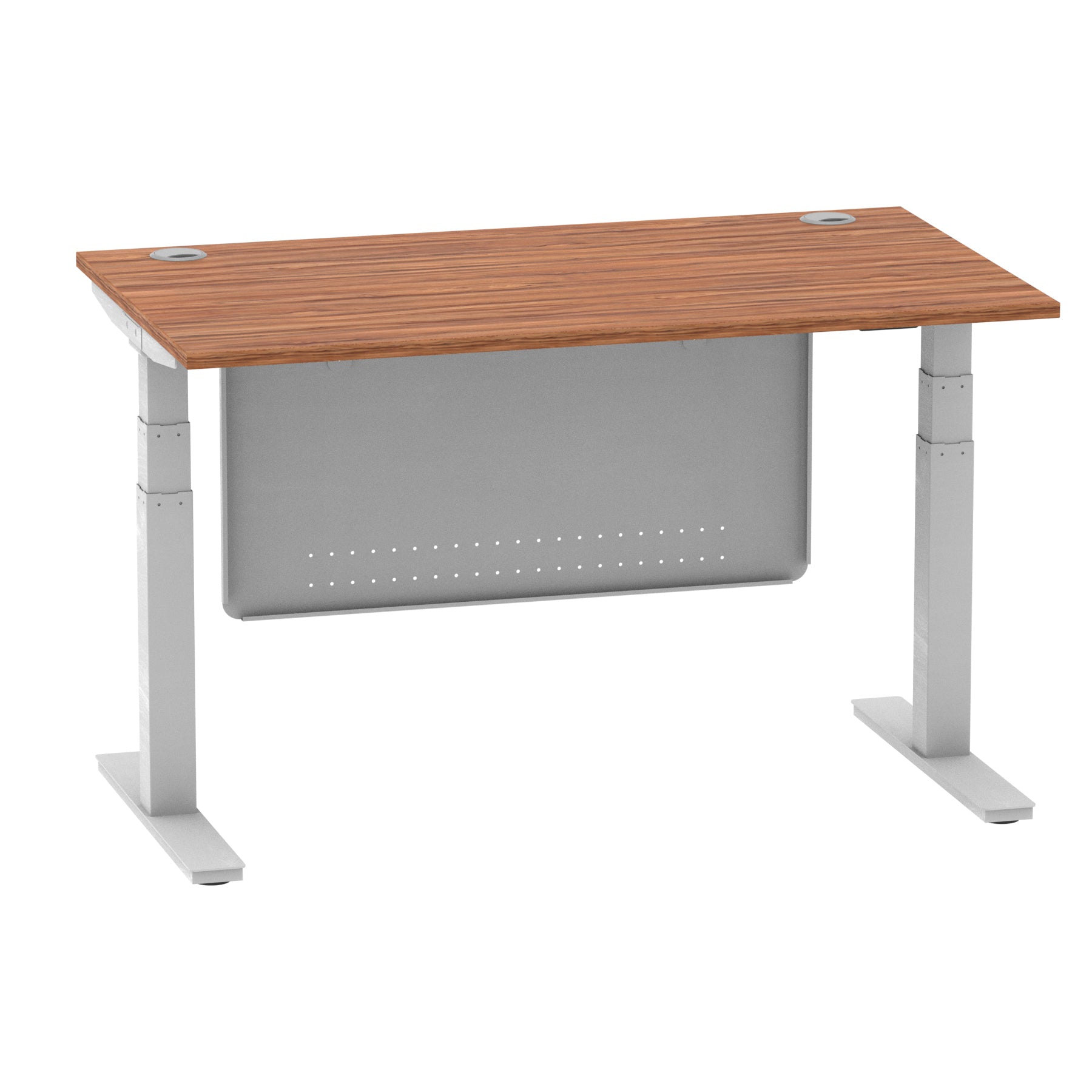 Air Height Adjustable Desk with Cable Ports & Steel Modesty Panel, 1200–1800mm, Multiple Top & Frame Colours, Durable MFC, Self Assembly, 10yr Warranty