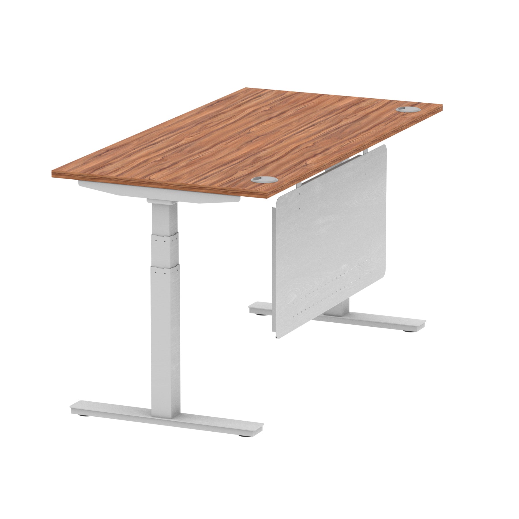 Air Height Adjustable Desk with Cable Ports & Steel Modesty Panel, 1200–1800mm, Multiple Top & Frame Colours, Durable MFC, Self Assembly, 10yr Warranty