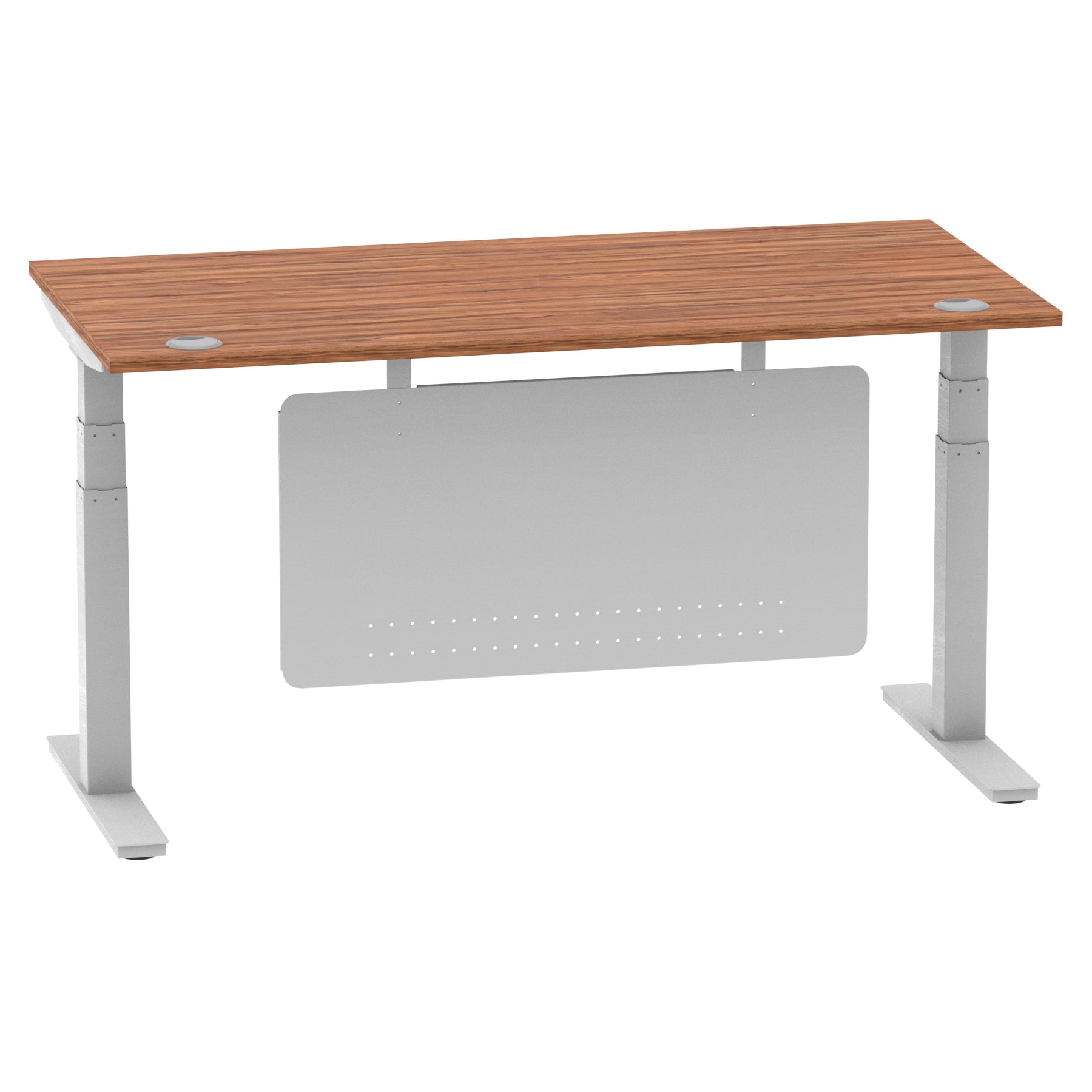 Air Height Adjustable Desk with Cable Ports & Steel Modesty Panel, 1200–1800mm, Multiple Top & Frame Colours, Durable MFC, Self Assembly, 10yr Warranty