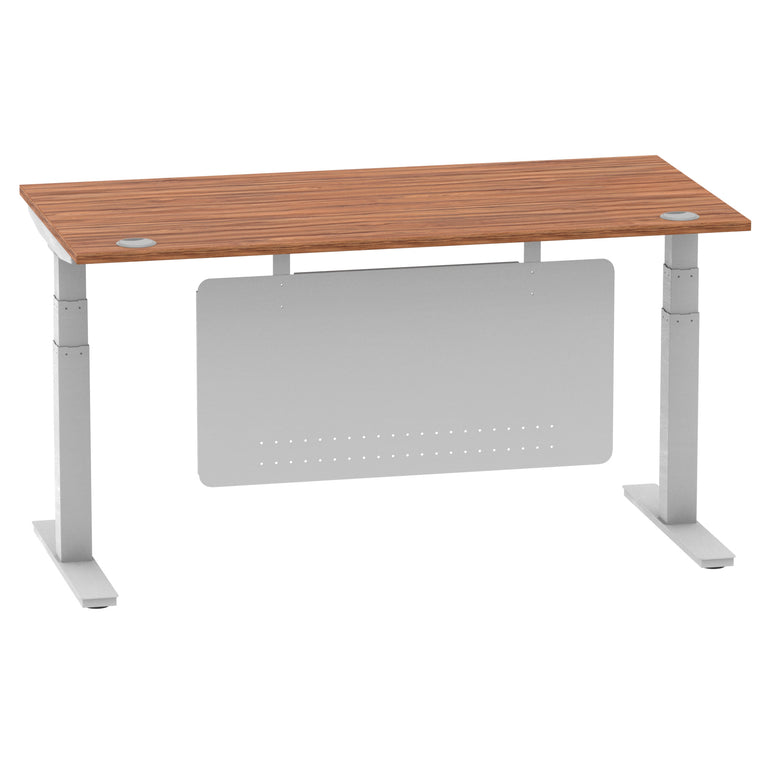 Air Height Adjustable Desk with Cable Ports & Steel Modesty Panel, 1200–1800mm, Multiple Top & Frame Colours, Durable MFC, Self Assembly, 10yr Warranty