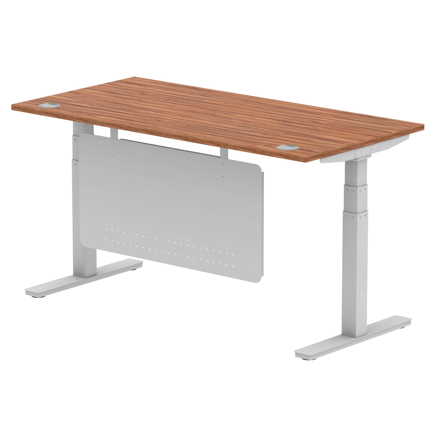 Air Height Adjustable Desk with Cable Ports & Steel Modesty Panel, 1200–1800mm, Multiple Top & Frame Colours, Durable MFC, Self Assembly, 10yr Warranty