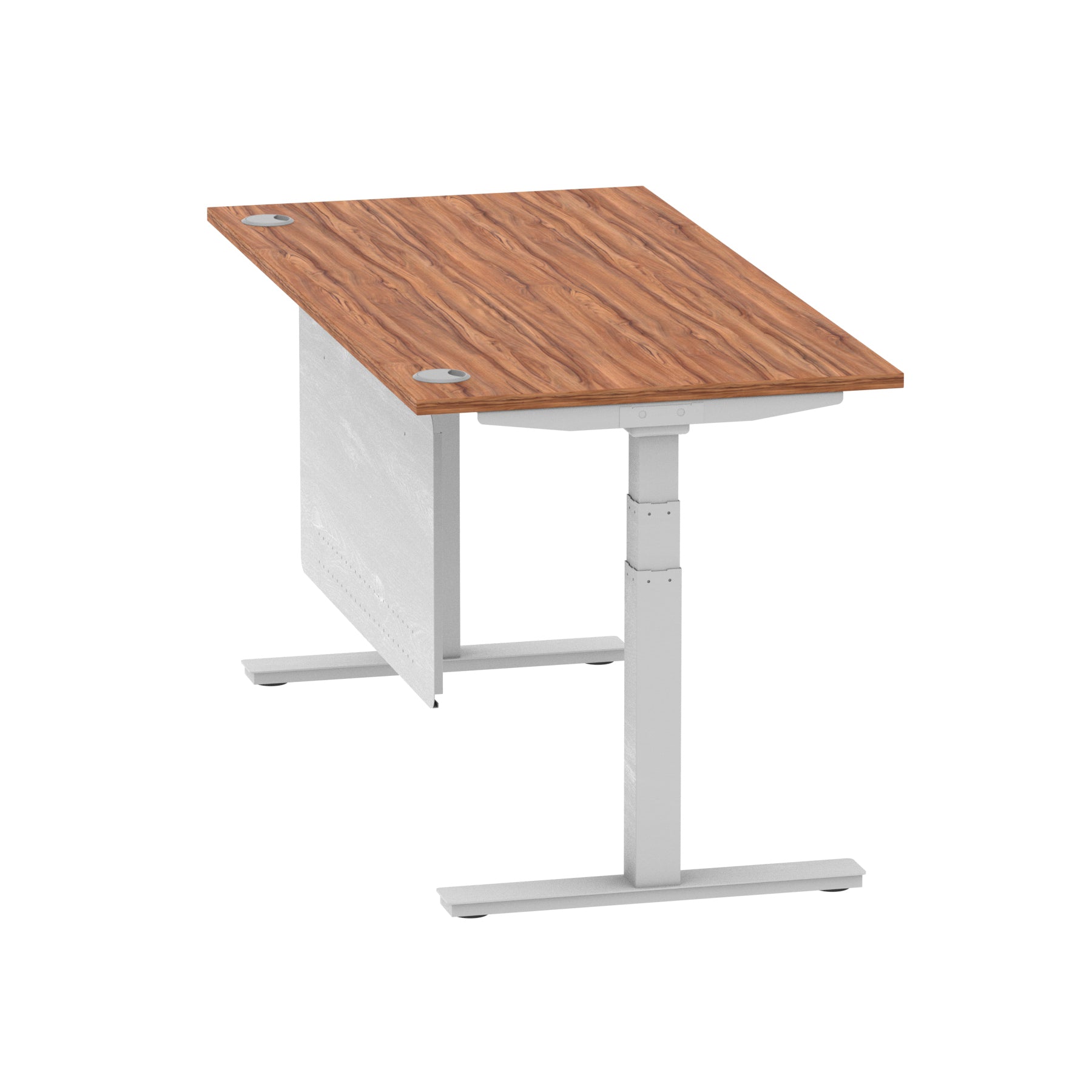Air Height Adjustable Desk with Cable Ports & Steel Modesty Panel, 1200–1800mm, Multiple Top & Frame Colours, Durable MFC, Self Assembly, 10yr Warranty