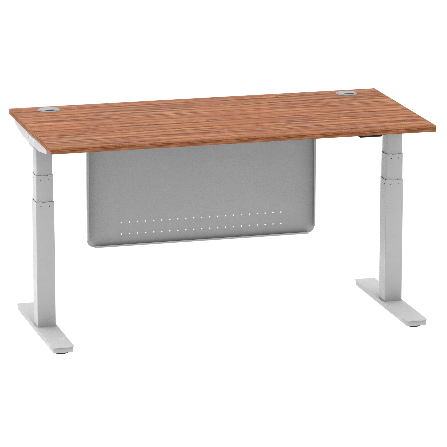 Air Height Adjustable Desk with Cable Ports & Steel Modesty Panel, 1200–1800mm, Multiple Top & Frame Colours, Durable MFC, Self Assembly, 10yr Warranty