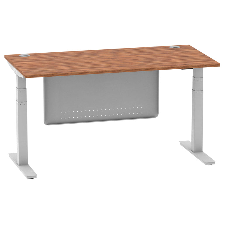 Air Height Adjustable Desk with Cable Ports & Steel Modesty Panel, 1200–1800mm, Multiple Top & Frame Colours, Durable MFC, Self Assembly, 10yr Warranty
