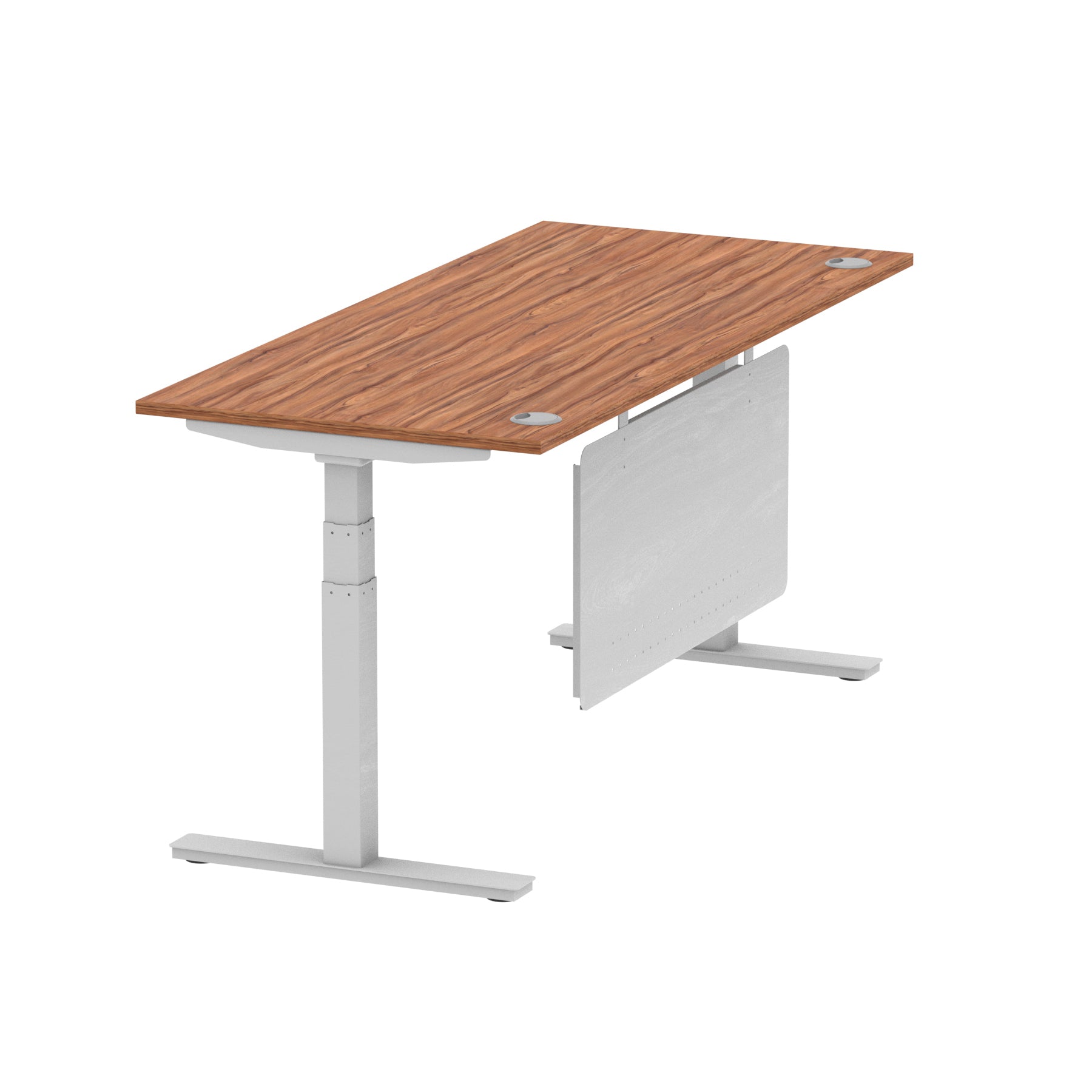 Air Height Adjustable Desk with Cable Ports & Steel Modesty Panel, 1200–1800mm, Multiple Top & Frame Colours, Durable MFC, Self Assembly, 10yr Warranty