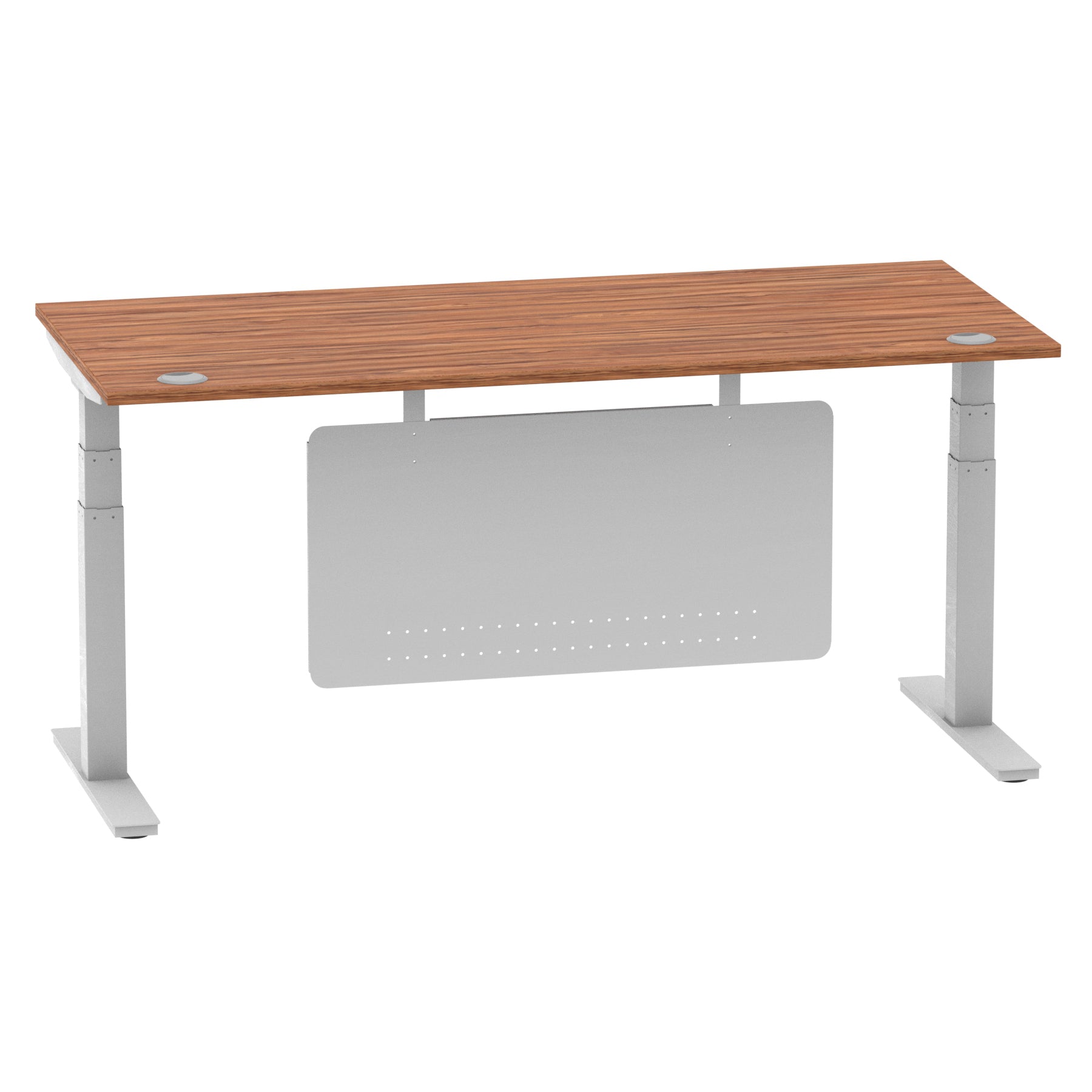 Air Height Adjustable Desk with Cable Ports & Steel Modesty Panel, 1200–1800mm, Multiple Top & Frame Colours, Durable MFC, Self Assembly, 10yr Warranty