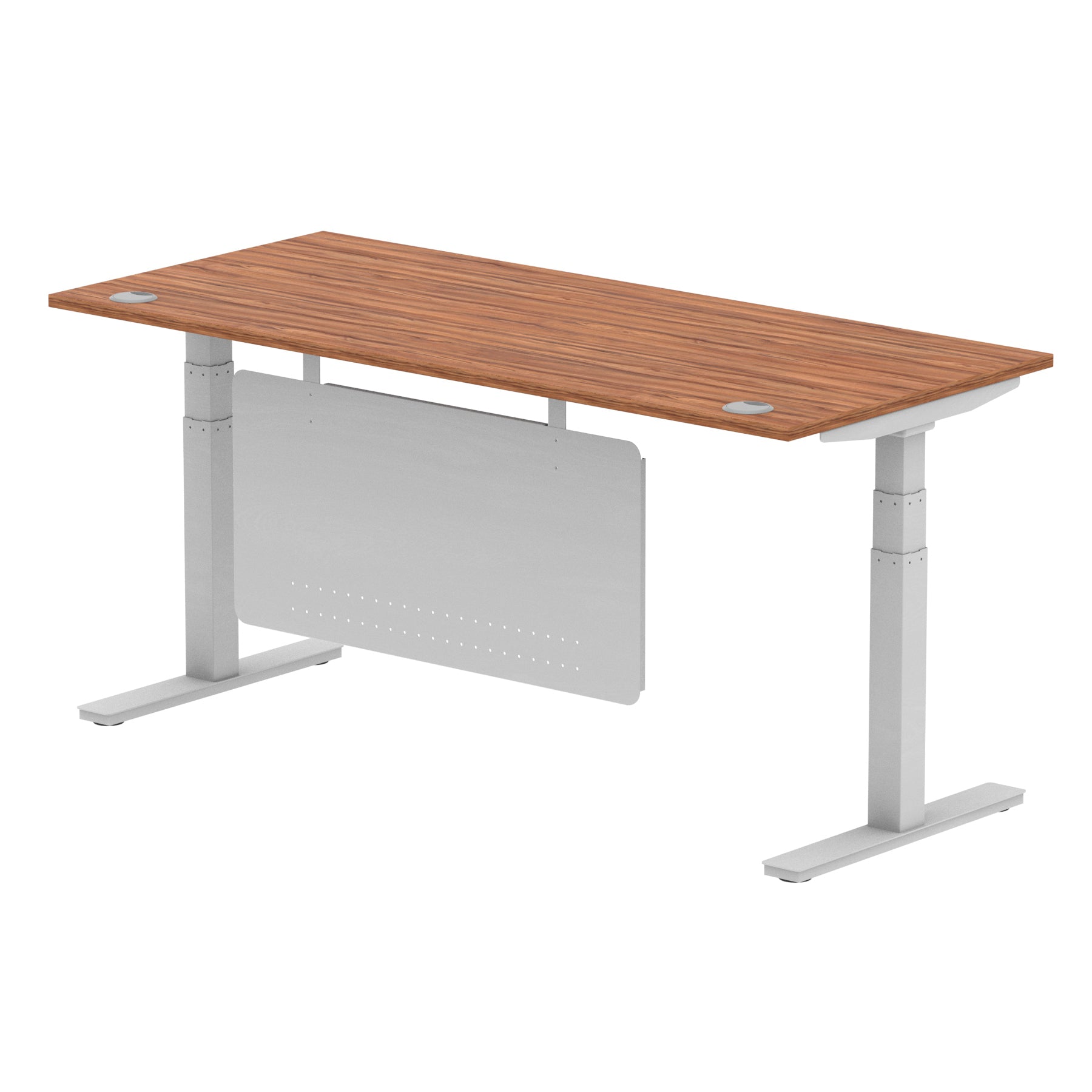 Air Height Adjustable Desk with Cable Ports & Steel Modesty Panel, 1200–1800mm, Multiple Top & Frame Colours, Durable MFC, Self Assembly, 10yr Warranty