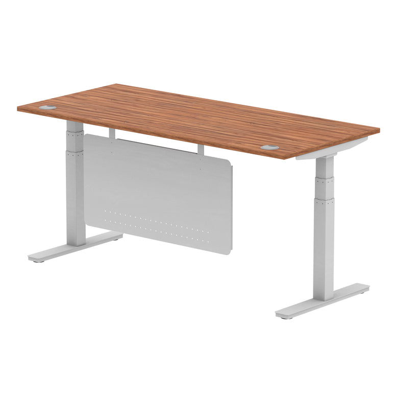 Air Height Adjustable Desk with Cable Ports & Steel Modesty Panel, 1200–1800mm, Multiple Top & Frame Colours, Durable MFC, Self Assembly, 10yr Warranty