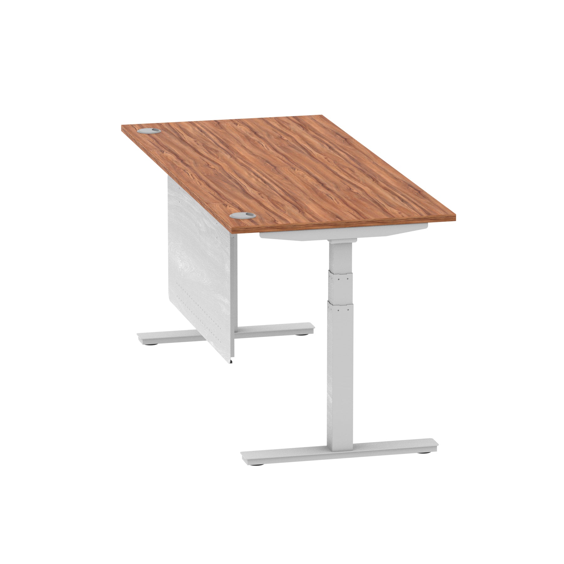 Air Height Adjustable Desk with Cable Ports & Steel Modesty Panel, 1200–1800mm, Multiple Top & Frame Colours, Durable MFC, Self Assembly, 10yr Warranty