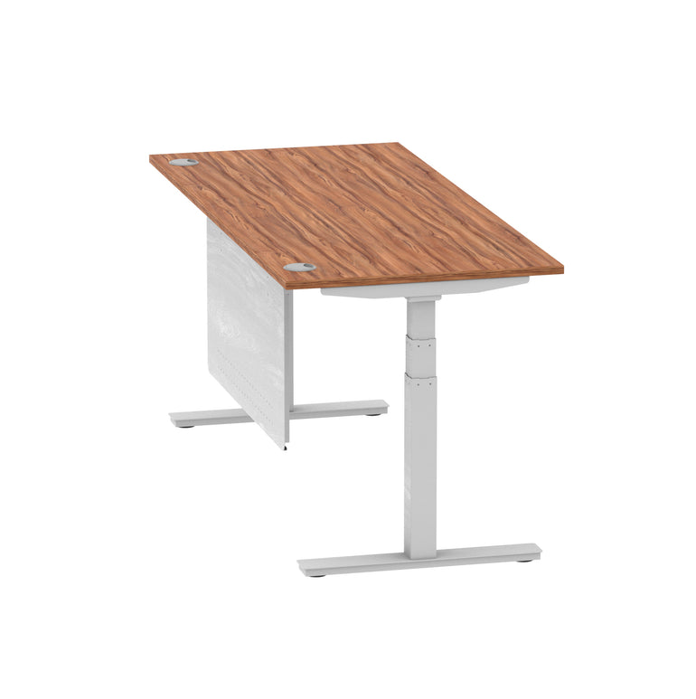Air Height Adjustable Desk with Cable Ports & Steel Modesty Panel, 1200–1800mm, Multiple Top & Frame Colours, Durable MFC, Self Assembly, 10yr Warranty