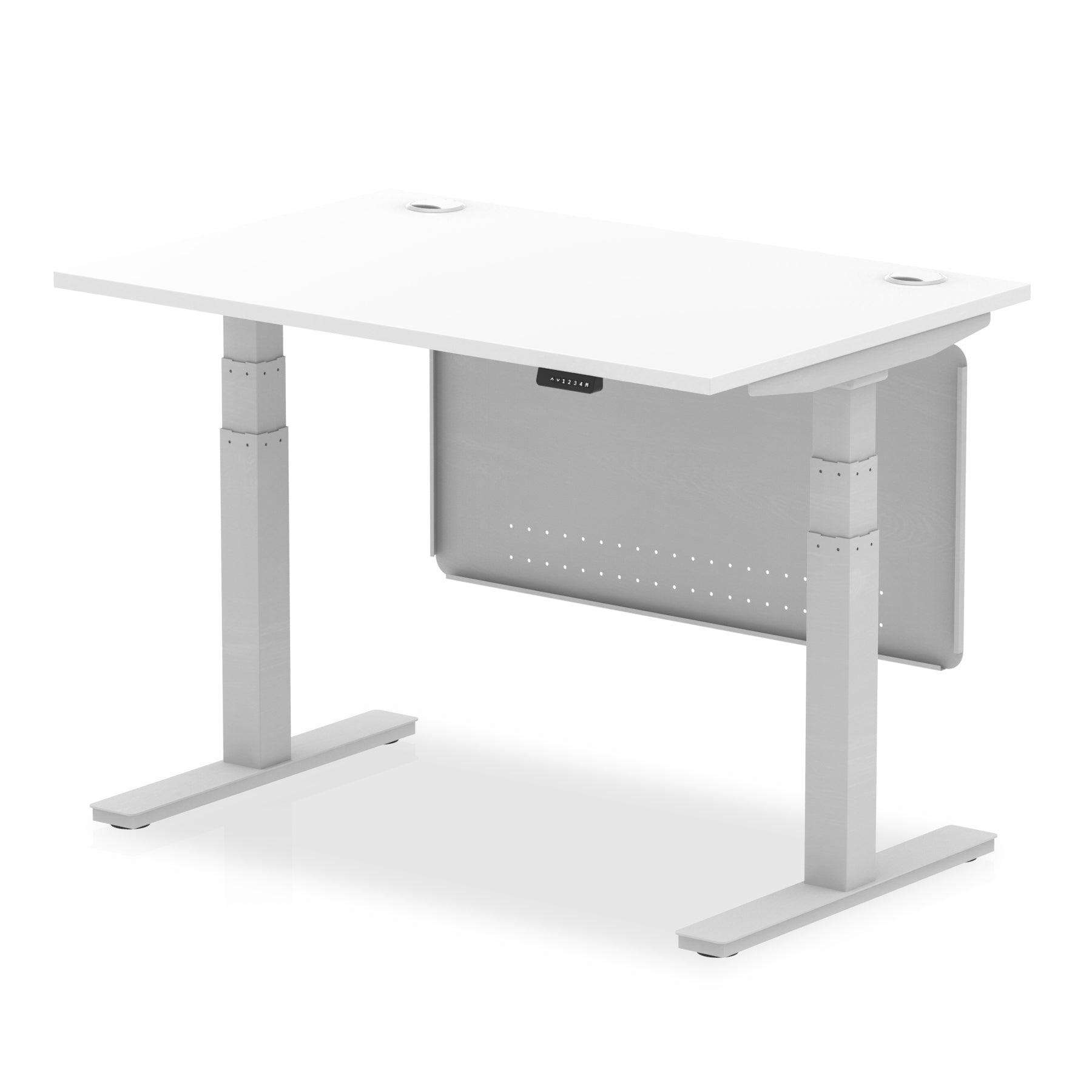 Air Height Adjustable Desk with Cable Ports & Steel Modesty Panel, 1200–1800mm, Multiple Top & Frame Colours, Durable MFC, Self Assembly, 10yr Warranty