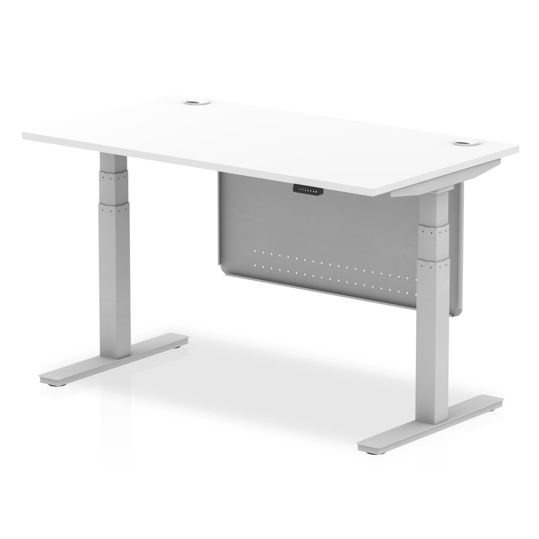 Air Height Adjustable Desk with Cable Ports & Steel Modesty Panel, 1200–1800mm, Multiple Top & Frame Colours, Durable MFC, Self Assembly, 10yr Warranty