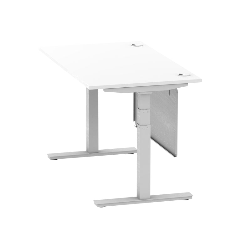 Air Height Adjustable Desk with Cable Ports & Steel Modesty Panel, 1200–1800mm, Multiple Top & Frame Colours, Durable MFC, Self Assembly, 10yr Warranty