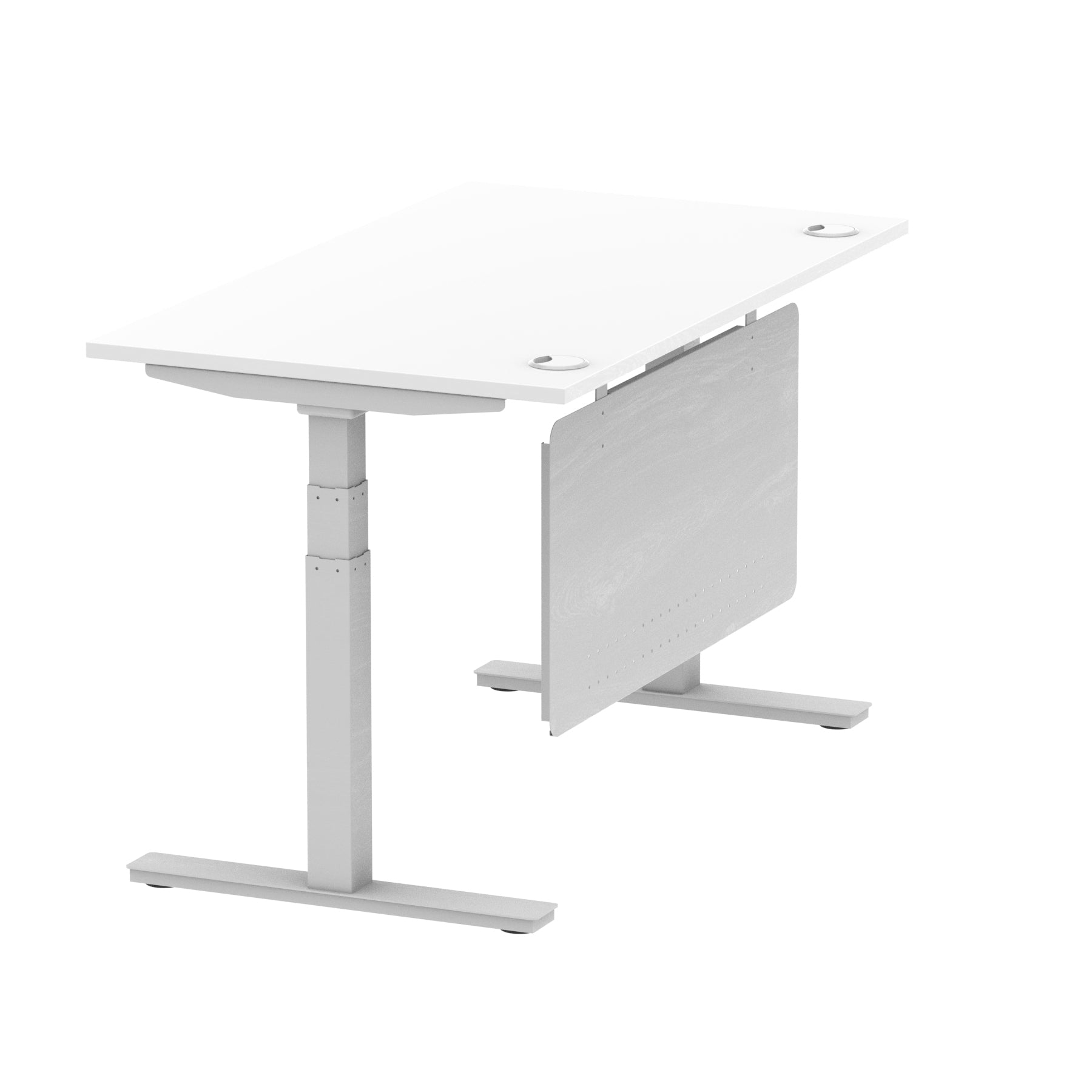 Air Height Adjustable Desk with Cable Ports & Steel Modesty Panel, 1200–1800mm, Multiple Top & Frame Colours, Durable MFC, Self Assembly, 10yr Warranty