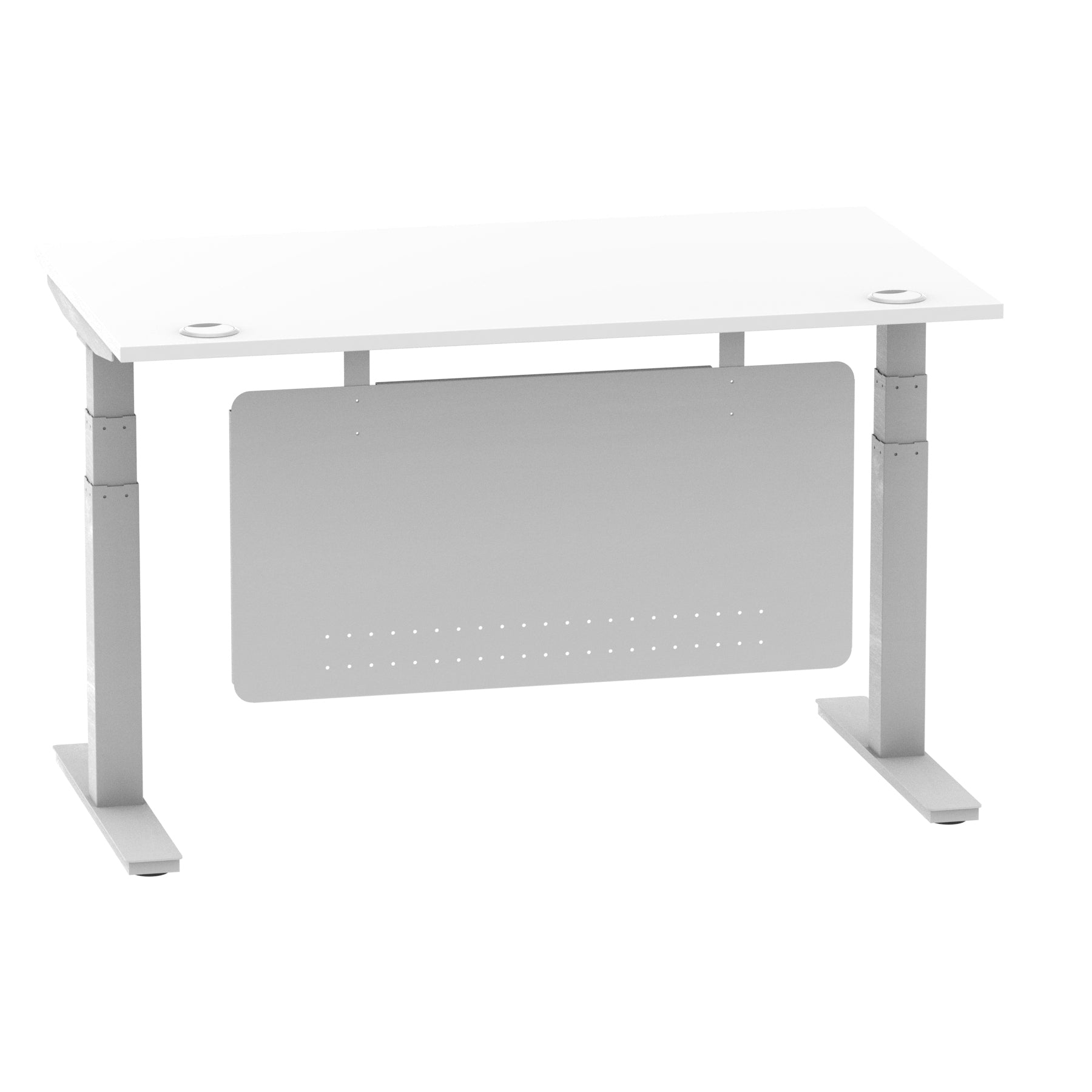 Air Height Adjustable Desk with Cable Ports & Steel Modesty Panel, 1200–1800mm, Multiple Top & Frame Colours, Durable MFC, Self Assembly, 10yr Warranty