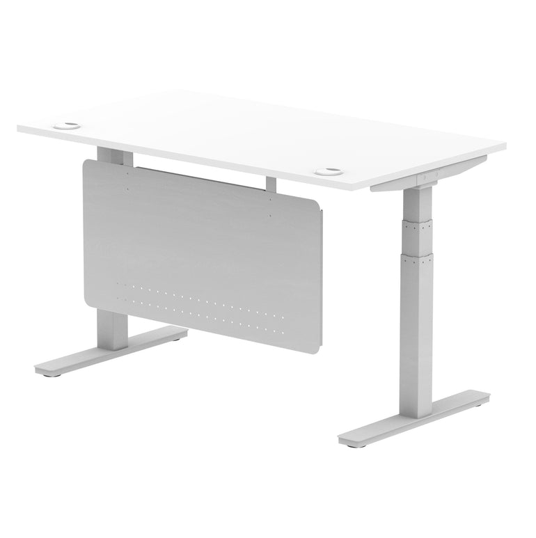 Air Height Adjustable Desk with Cable Ports & Steel Modesty Panel, 1200–1800mm, Multiple Top & Frame Colours, Durable MFC, Self Assembly, 10yr Warranty