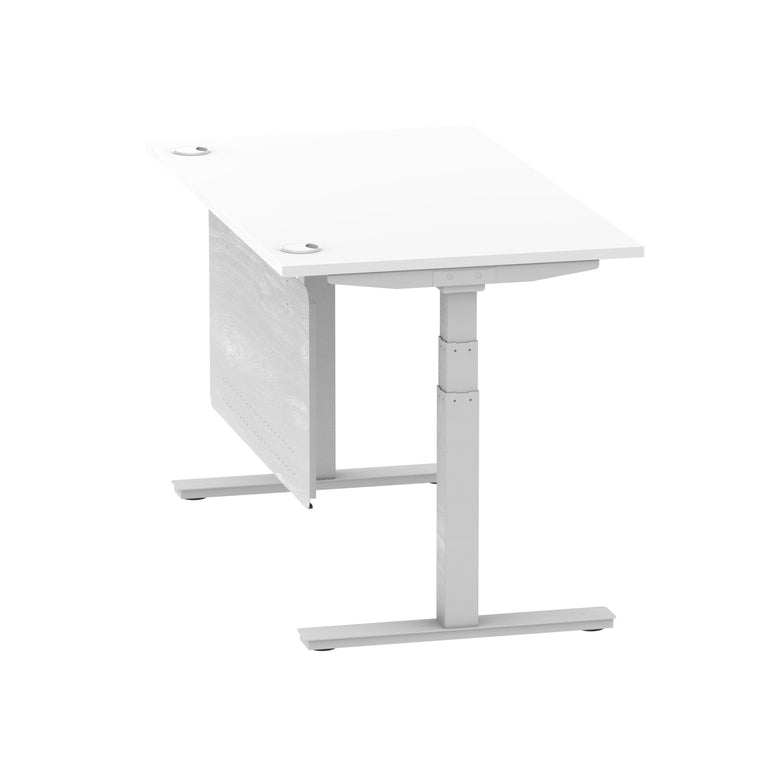 Air Height Adjustable Desk with Cable Ports & Steel Modesty Panel, 1200–1800mm, Multiple Top & Frame Colours, Durable MFC, Self Assembly, 10yr Warranty