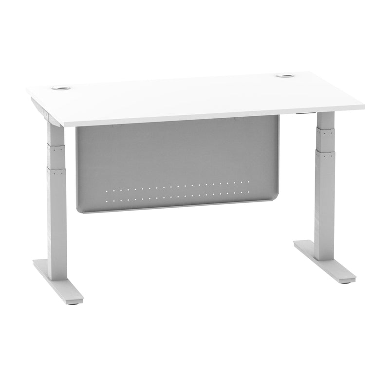 Air Height Adjustable Desk with Cable Ports & Steel Modesty Panel, 1200–1800mm, Multiple Top & Frame Colours, Durable MFC, Self Assembly, 10yr Warranty