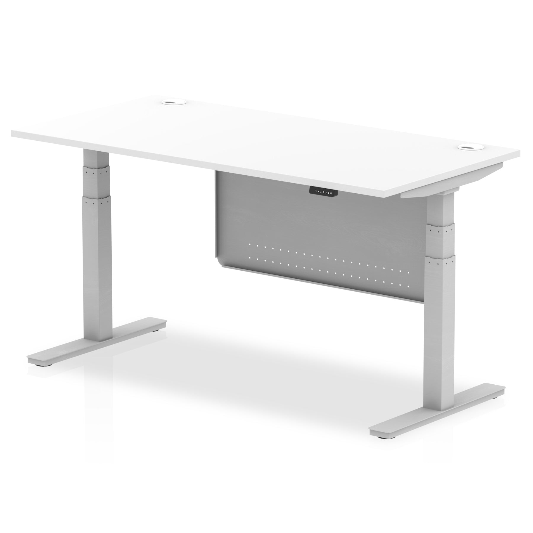 Air Height Adjustable Desk with Cable Ports & Steel Modesty Panel, 1200–1800mm, Multiple Top & Frame Colours, Durable MFC, Self Assembly, 10yr Warranty