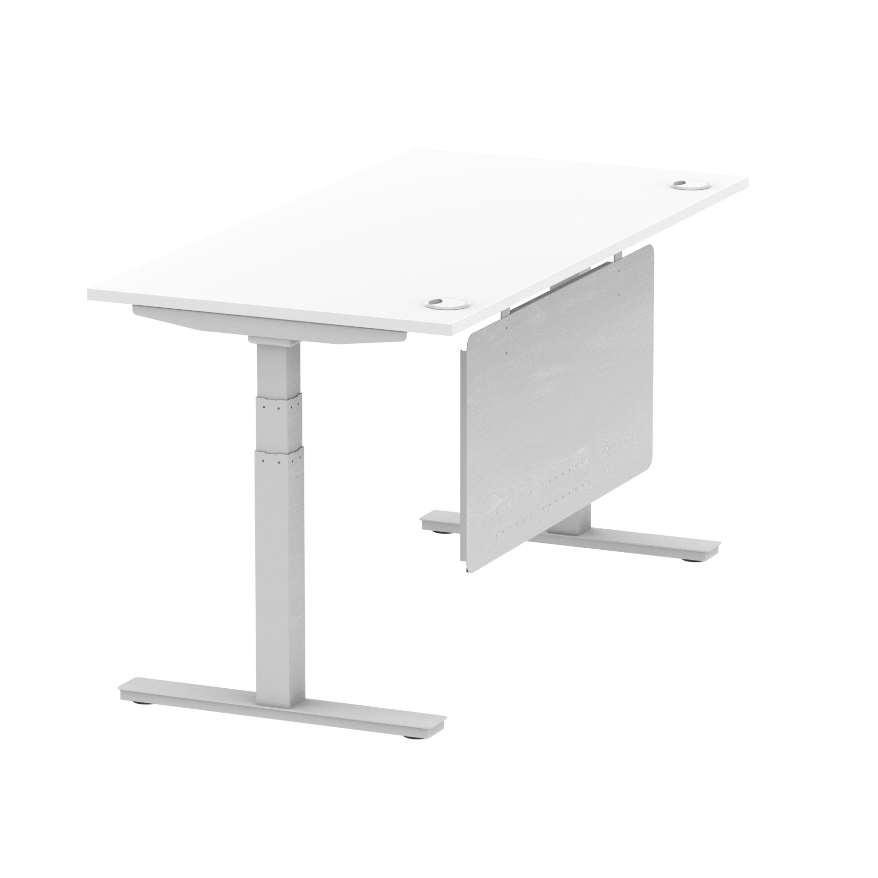 Air Height Adjustable Desk with Cable Ports & Steel Modesty Panel, 1200–1800mm, Multiple Top & Frame Colours, Durable MFC, Self Assembly, 10yr Warranty