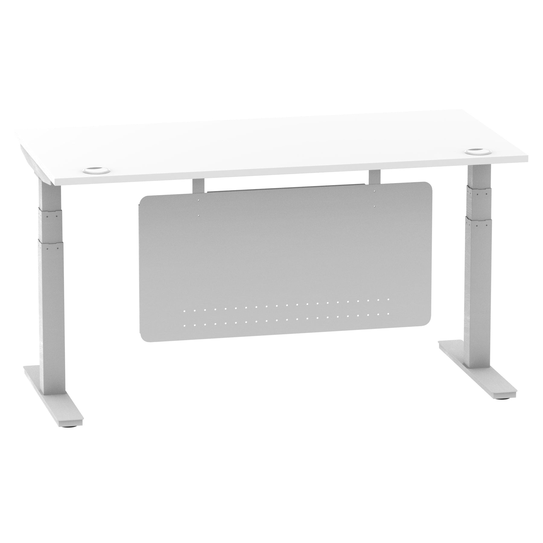 Air Height Adjustable Desk with Cable Ports & Steel Modesty Panel, 1200–1800mm, Multiple Top & Frame Colours, Durable MFC, Self Assembly, 10yr Warranty