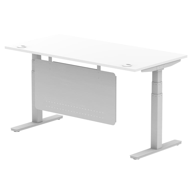 Air Height Adjustable Desk with Cable Ports & Steel Modesty Panel, 1200–1800mm, Multiple Top & Frame Colours, Durable MFC, Self Assembly, 10yr Warranty