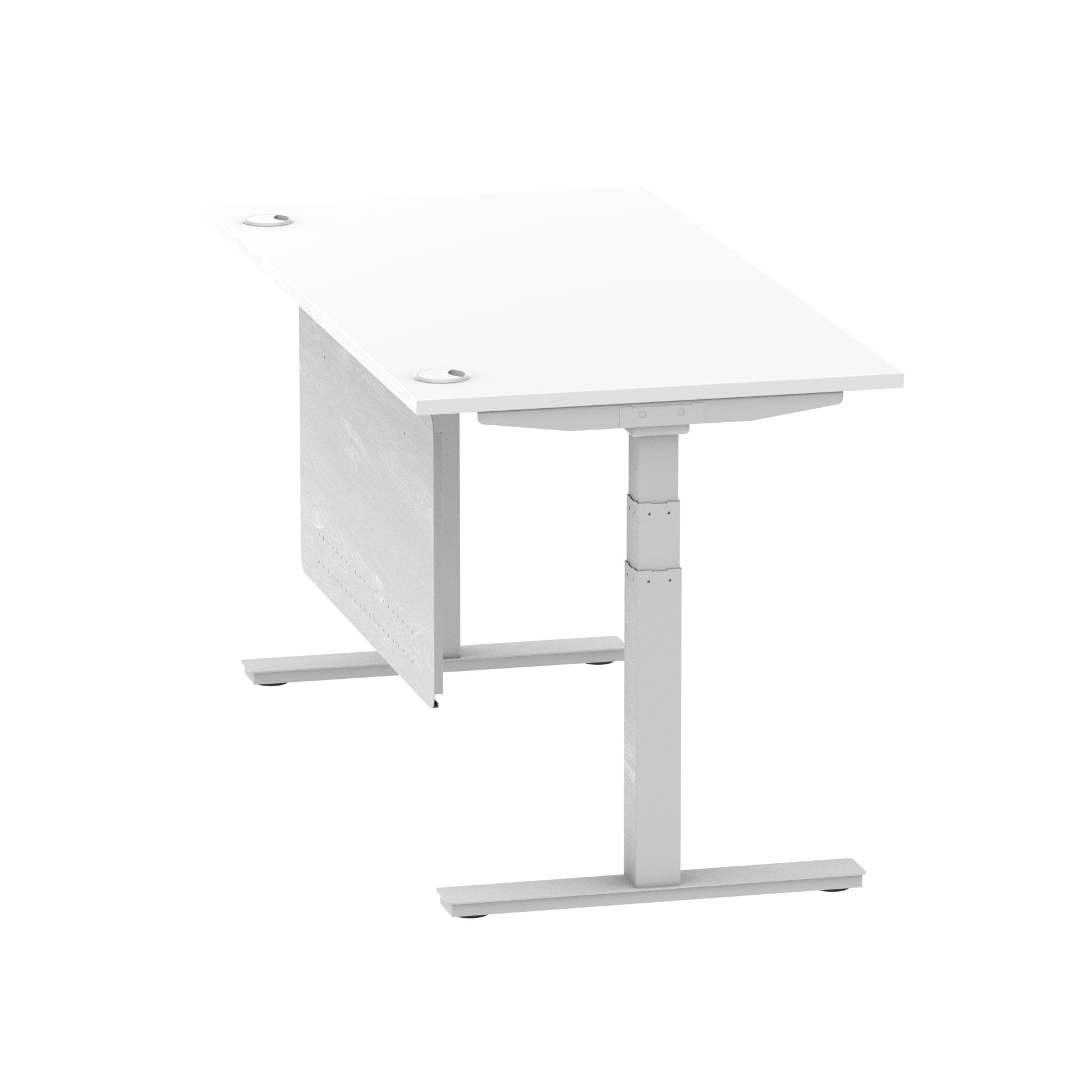 Air Height Adjustable Desk with Cable Ports & Steel Modesty Panel, 1200–1800mm, Multiple Top & Frame Colours, Durable MFC, Self Assembly, 10yr Warranty